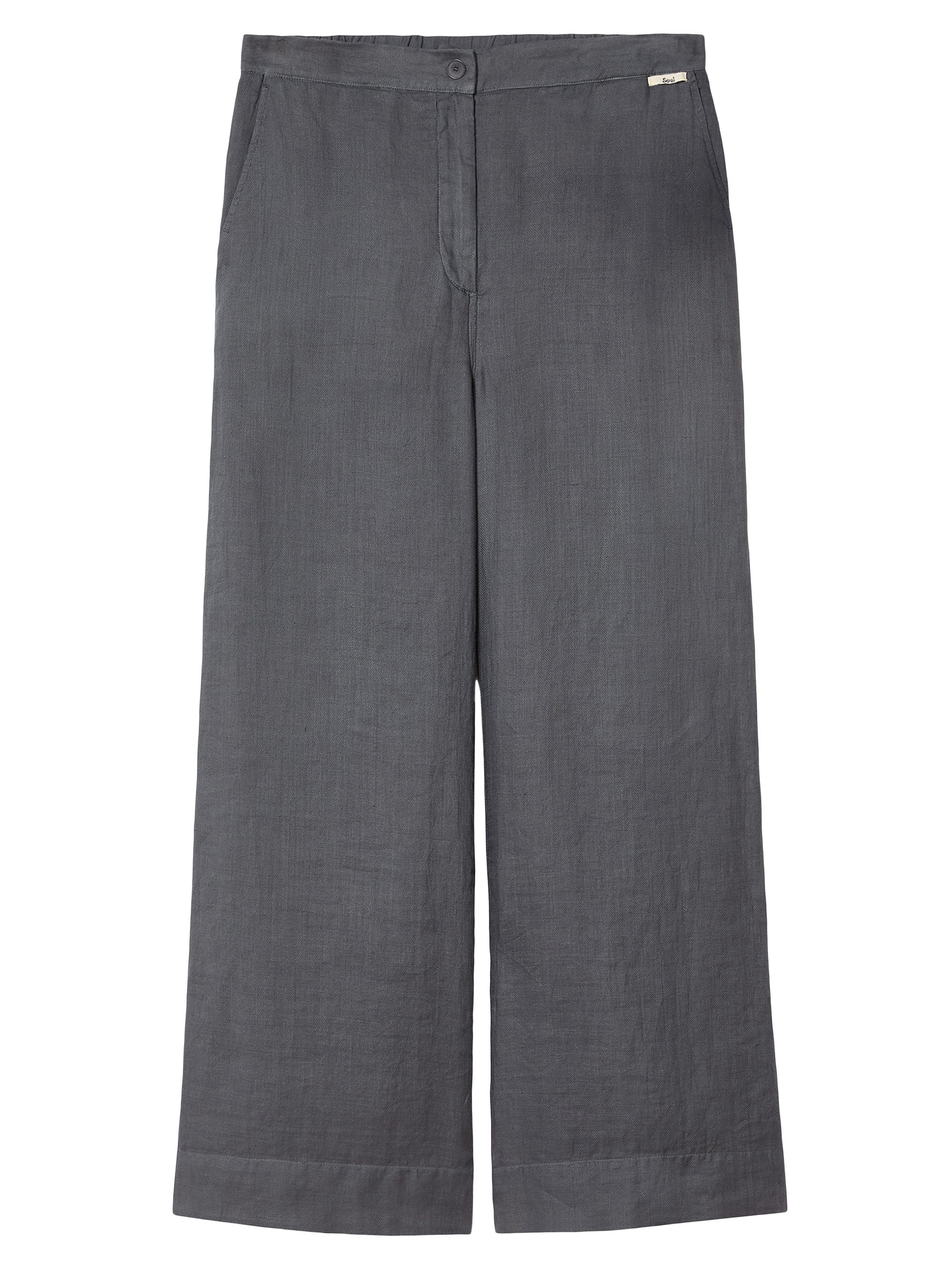 Marina Rinaldi Women's Ramie Twill Trousers - Medium Grey