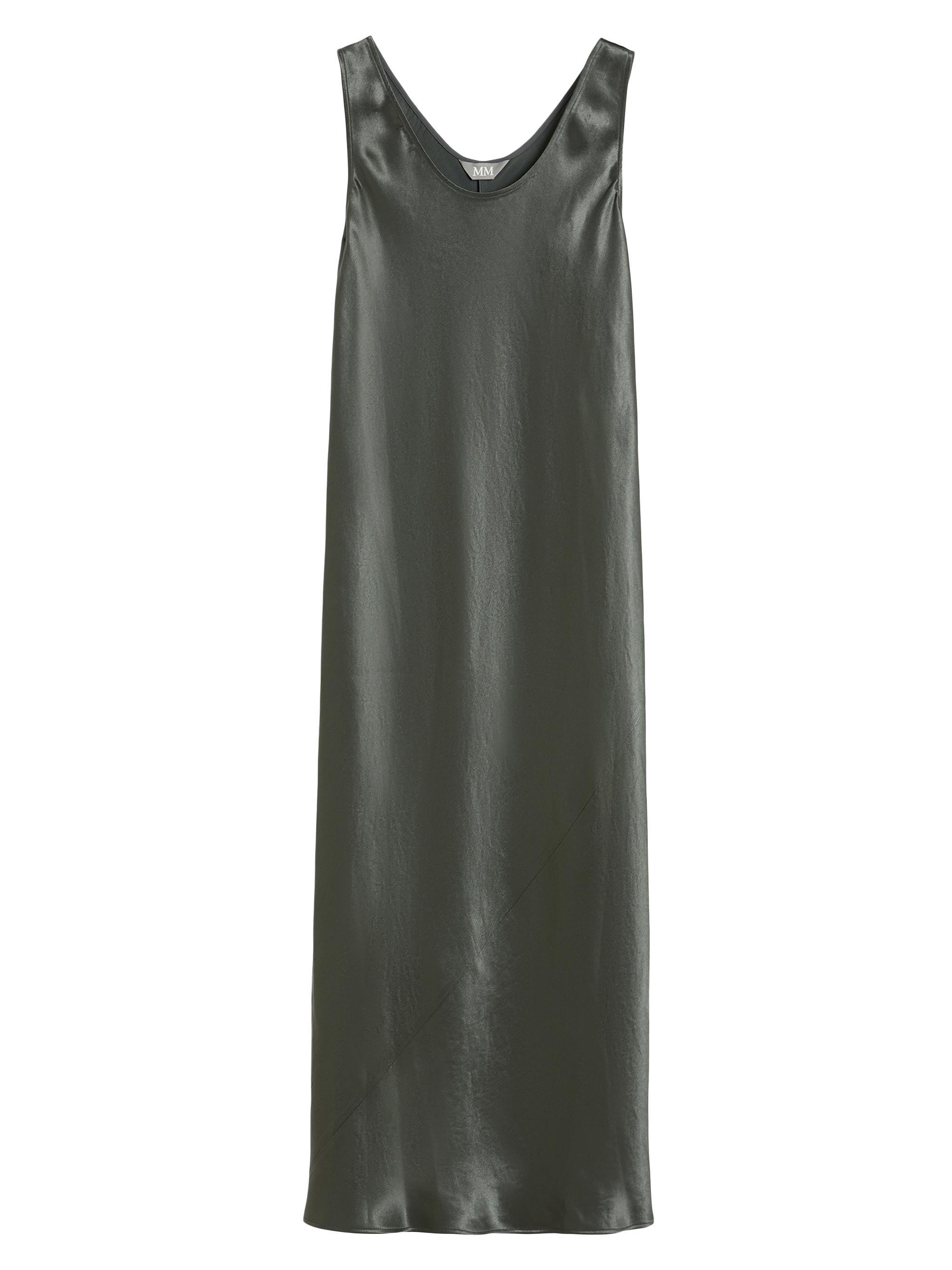 MM Max Mara Women's Long Satin Dress - Dark Grey