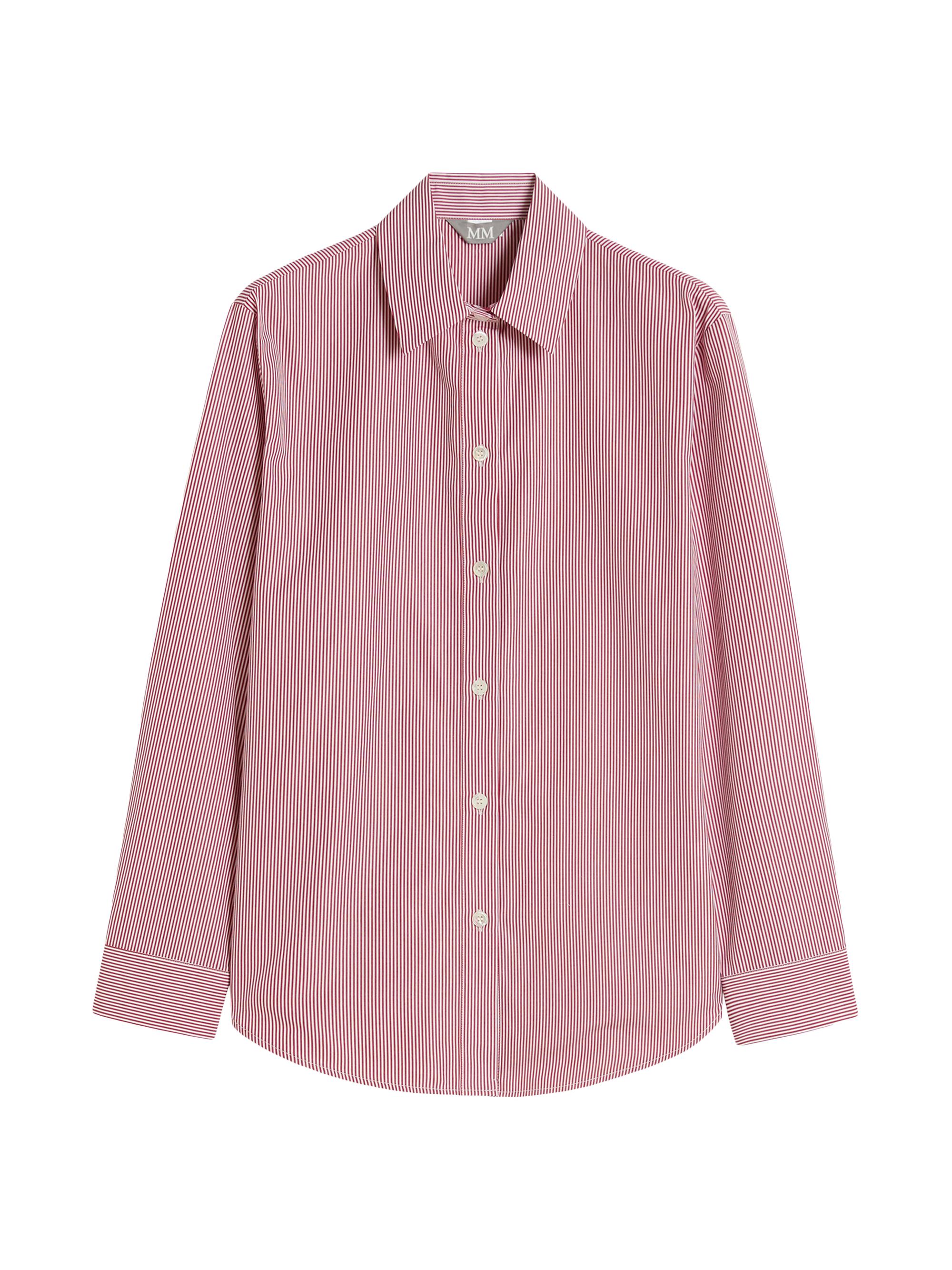 MM Max Mara Women's Cotton Poplin Shirt - Dark Red