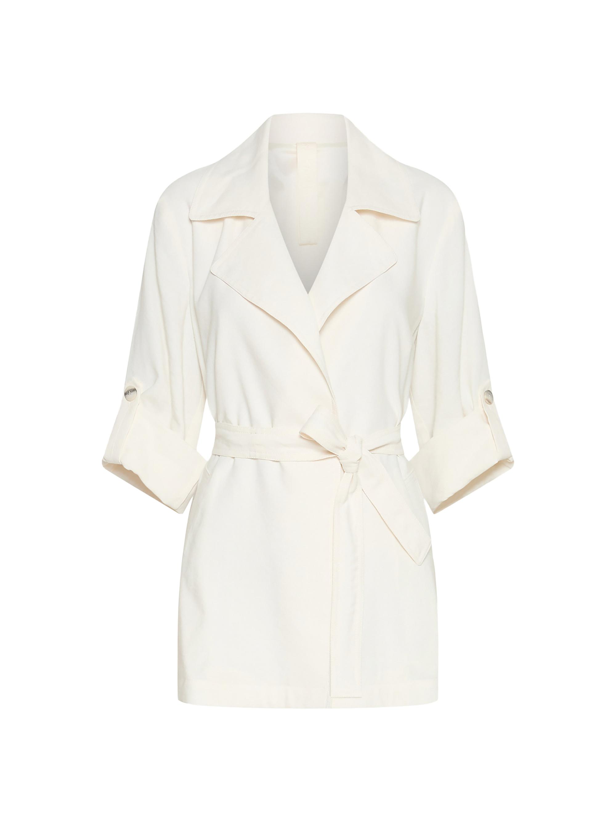 Marella Women's Drawstring Duster Coat - Wool White | Thumbnail 6