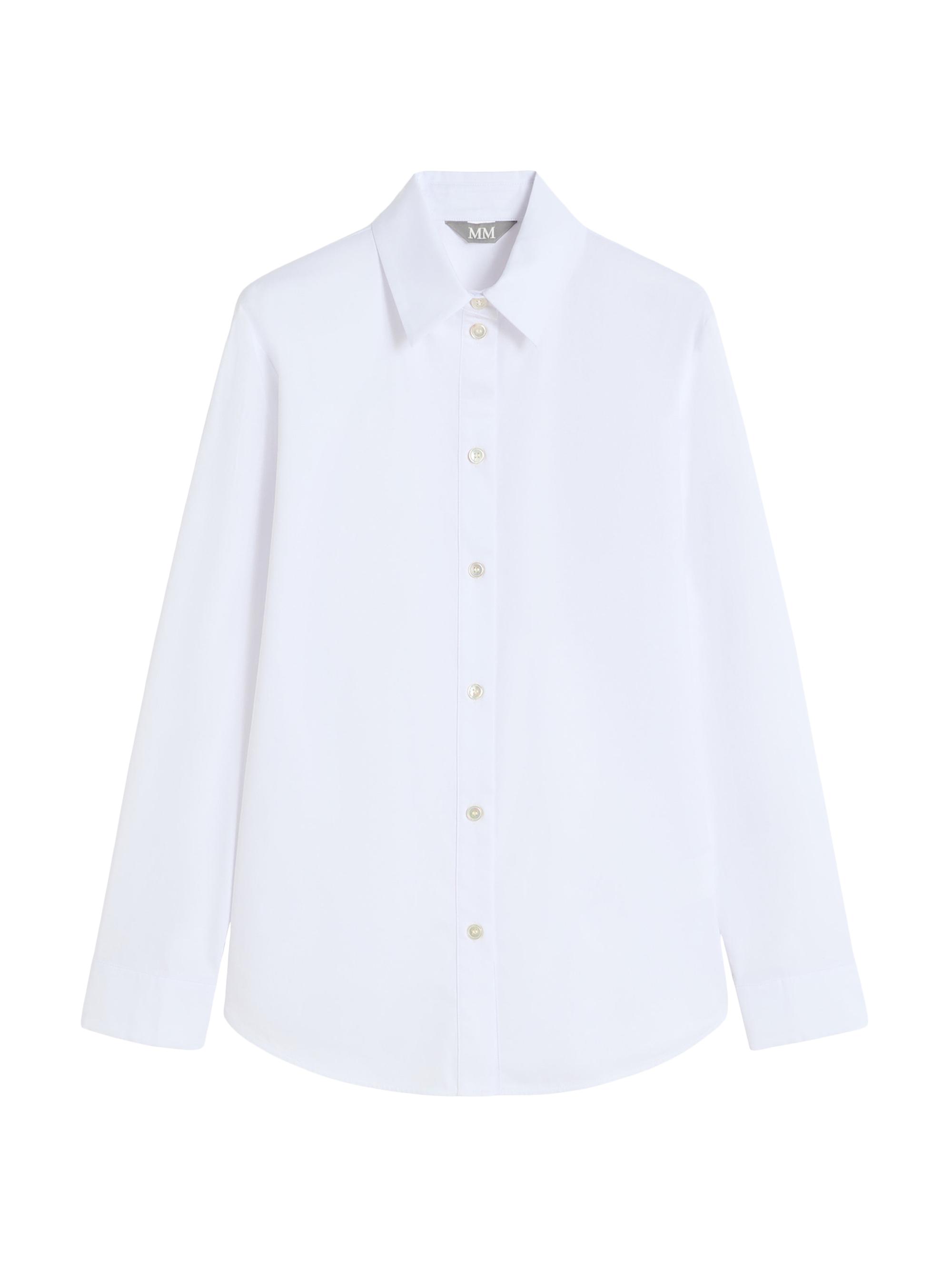 MM Max Mara Women's Cotton Satin Shirt - Optical White