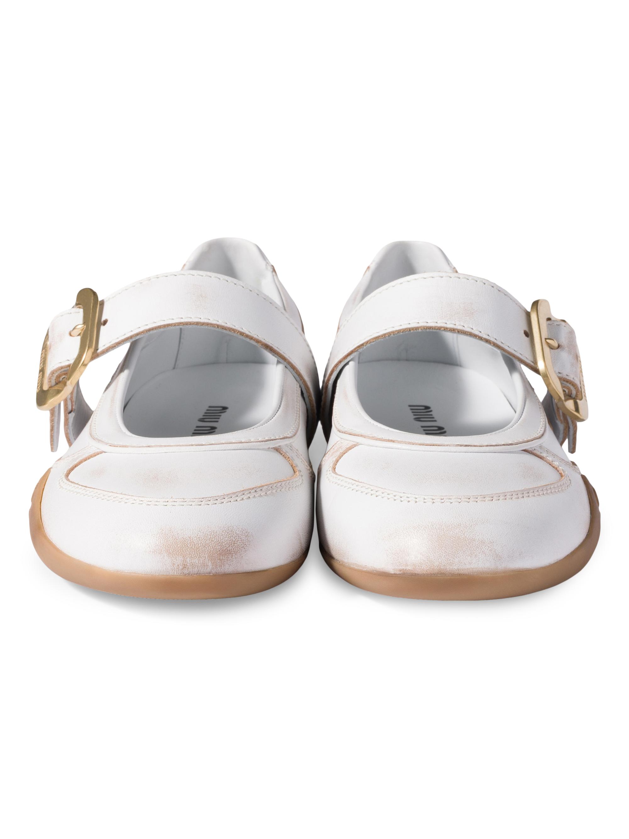 Miu Miu Gymnasium Leather Ballerinas with Strap and Buckle | Saks