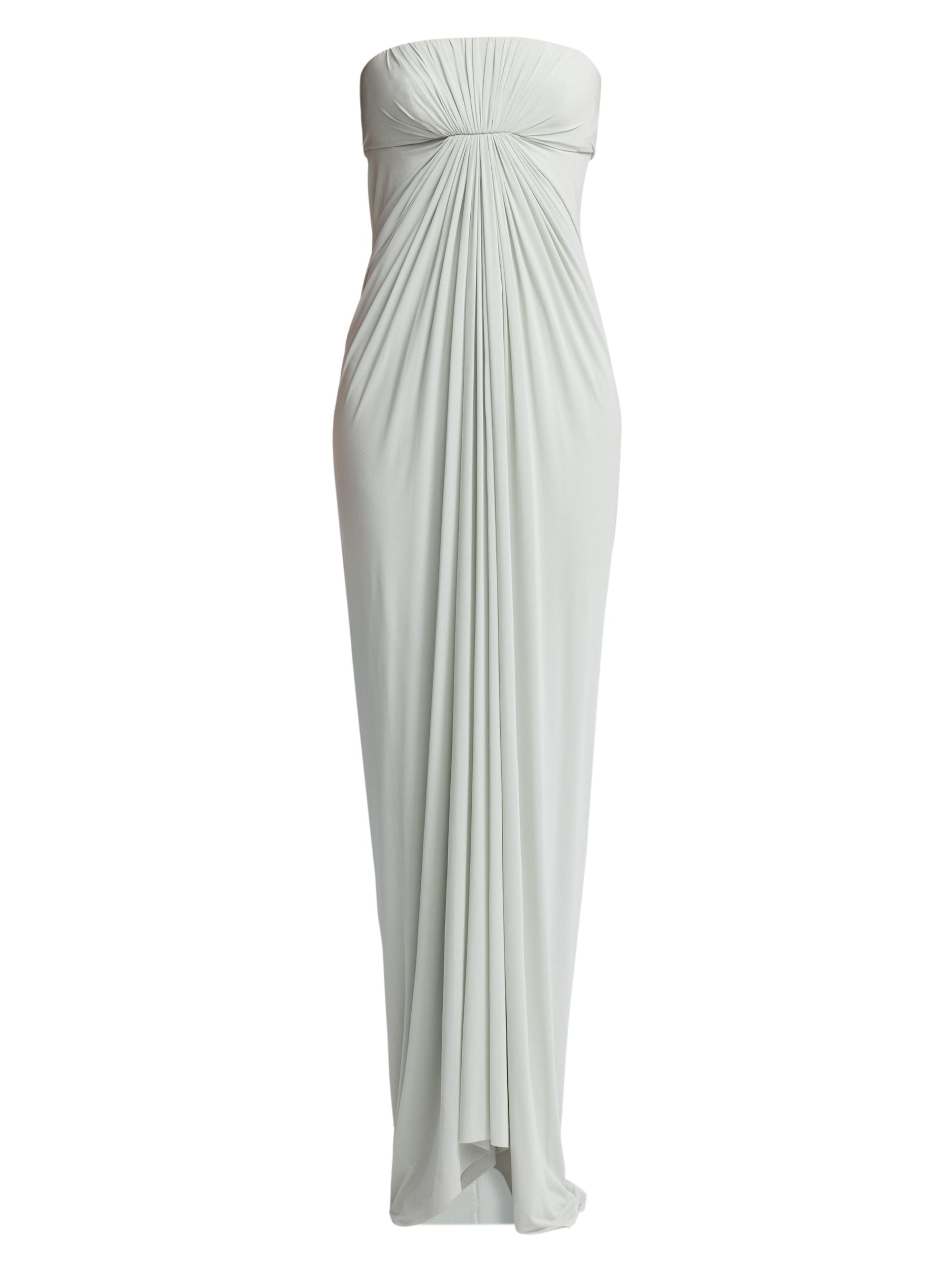 Alberta Ferretti Women's Draped Jersey Strapless Dress - Ice