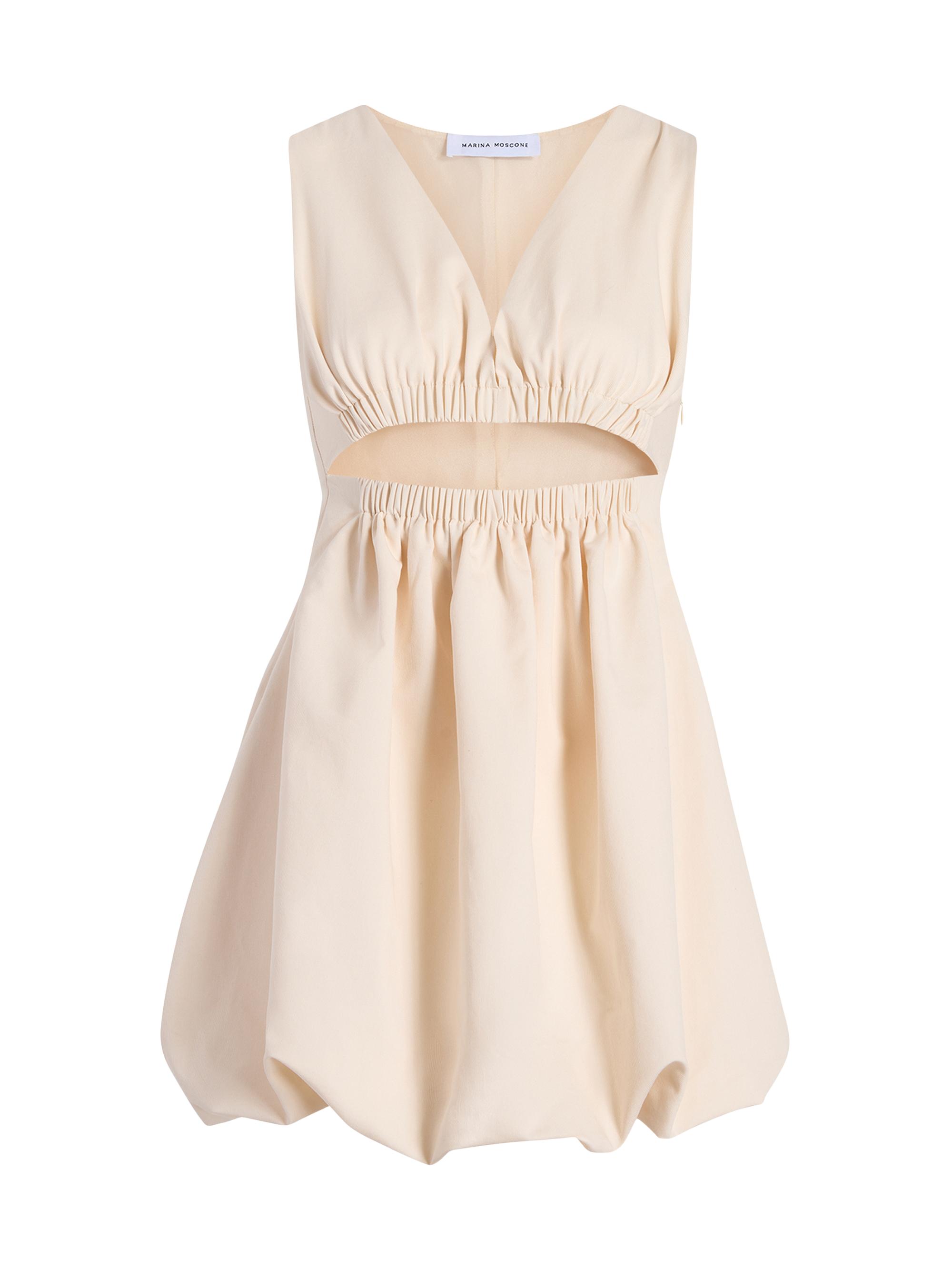 Marina Moscone Women's Cutout Cotton Bubble Dress - Ecru