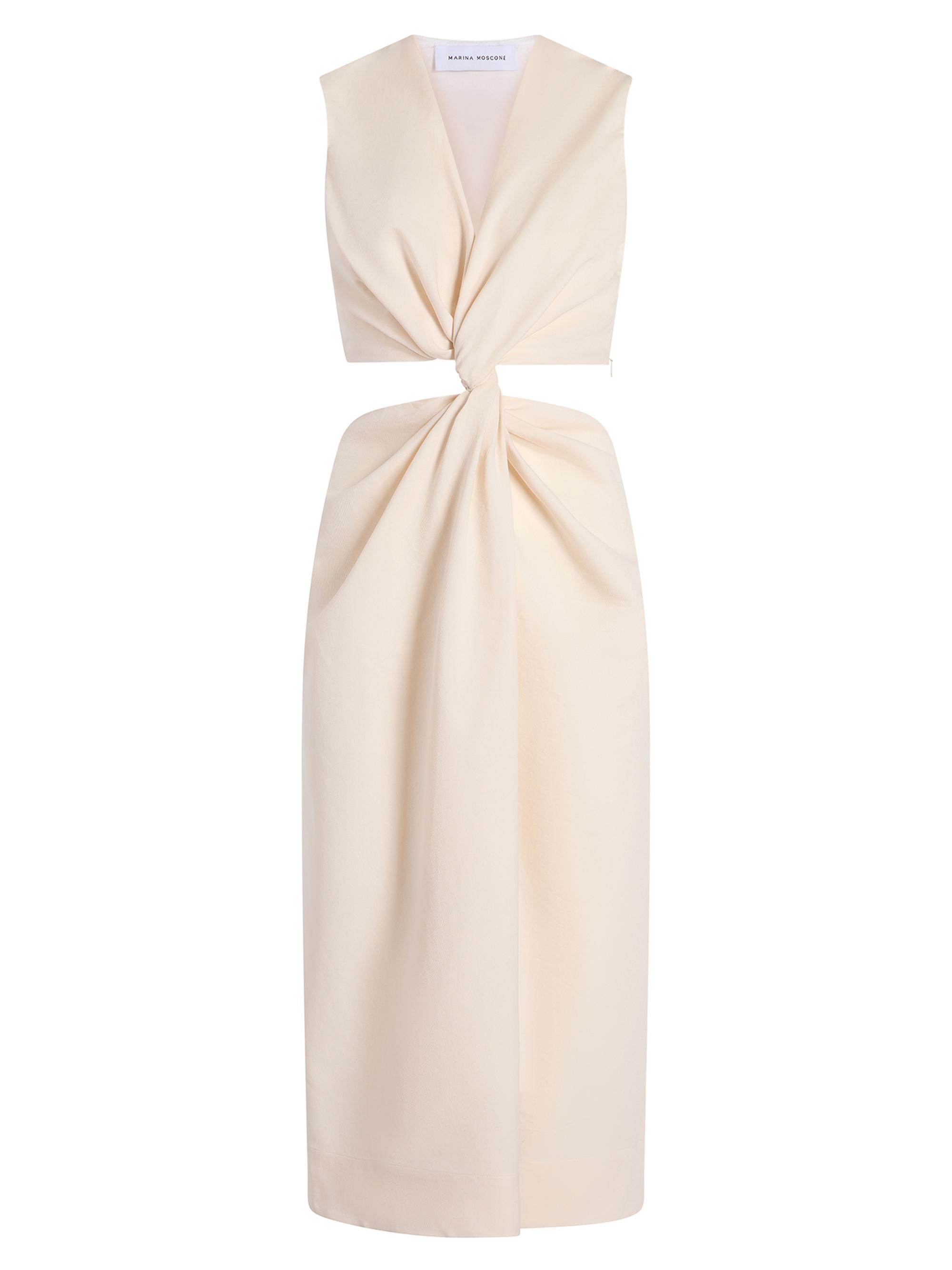 Marina Moscone Women's Cotton Twist Dress - Ecru