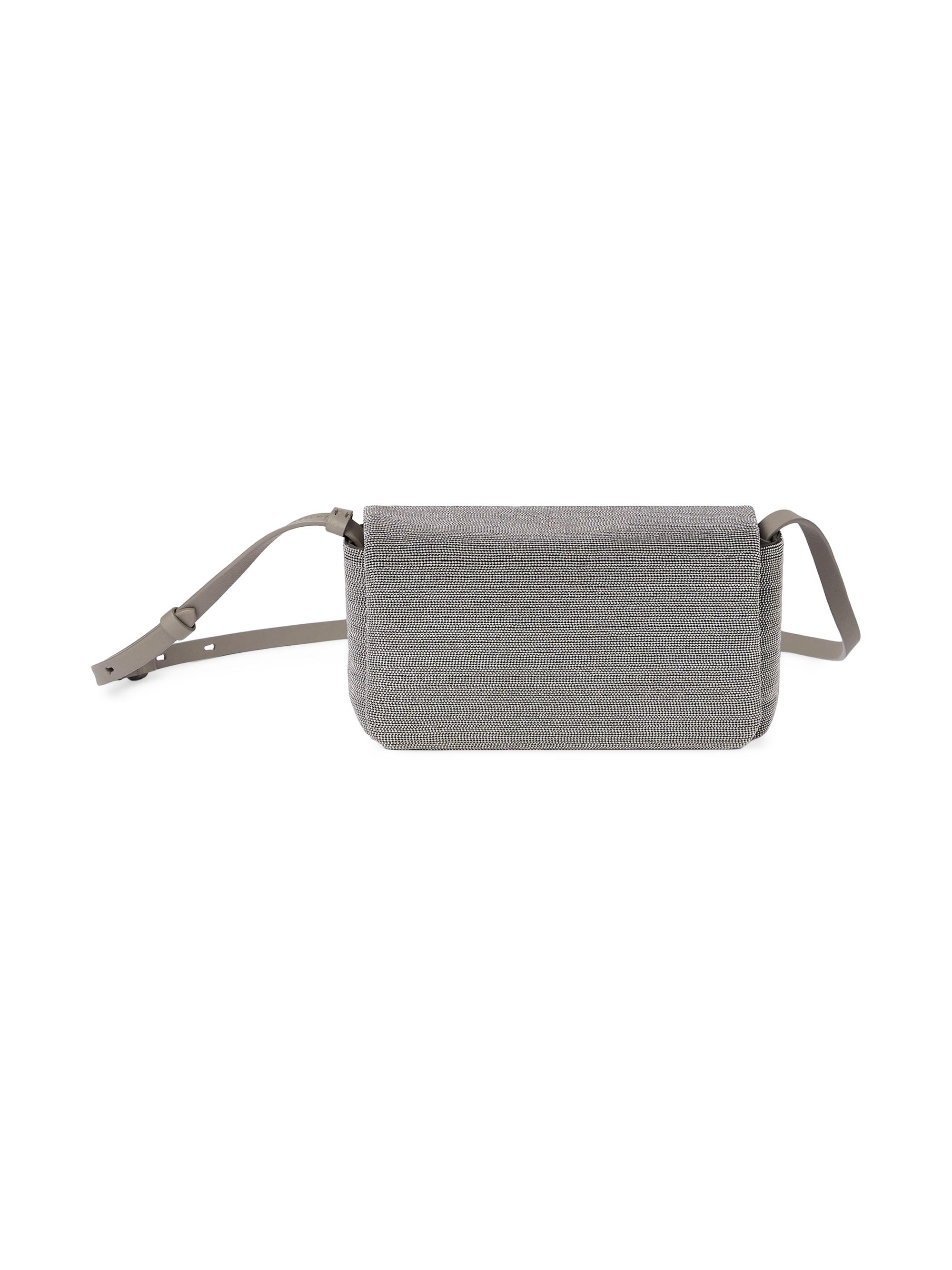 Brunello Cucinelli Women's Precious Flap Crossbody Bag in Grained Leather - Lignite | Thumbnail 6