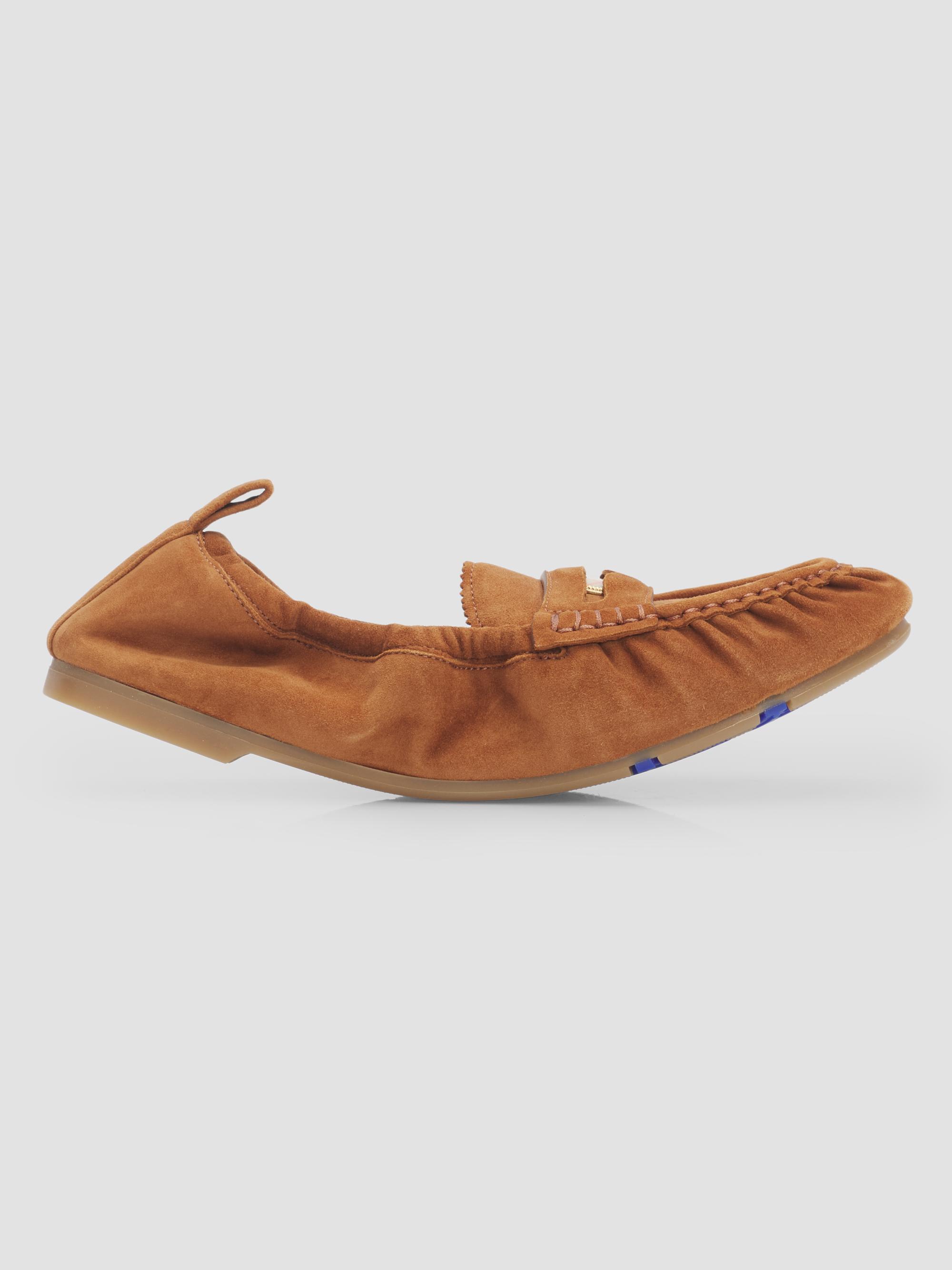 Burberry Women's Fawn Suede Penny Loafers - Cognac | Thumbnail 5