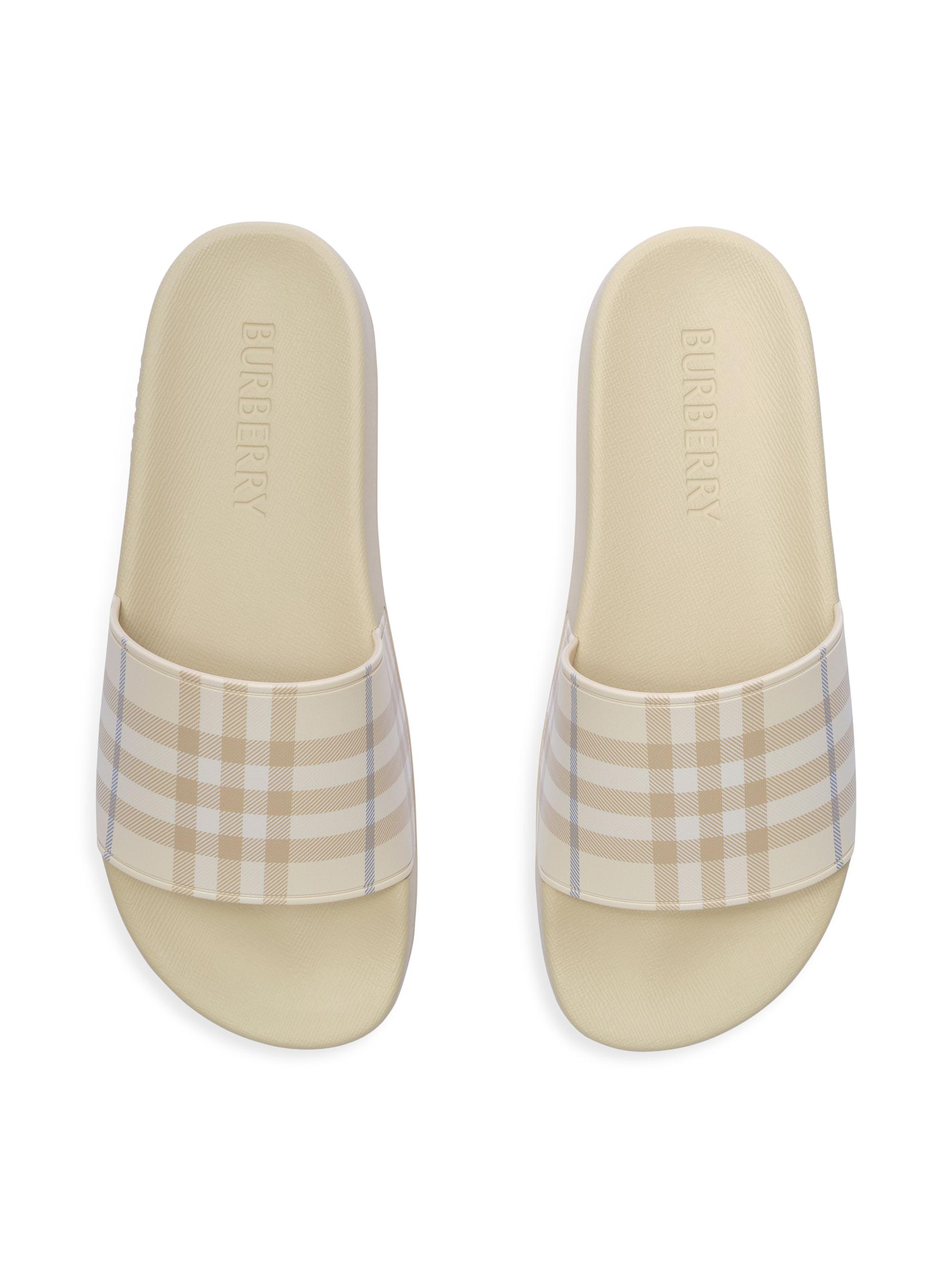 Burberry Furley Check Slide Sandals | Saks Fifth Avenue