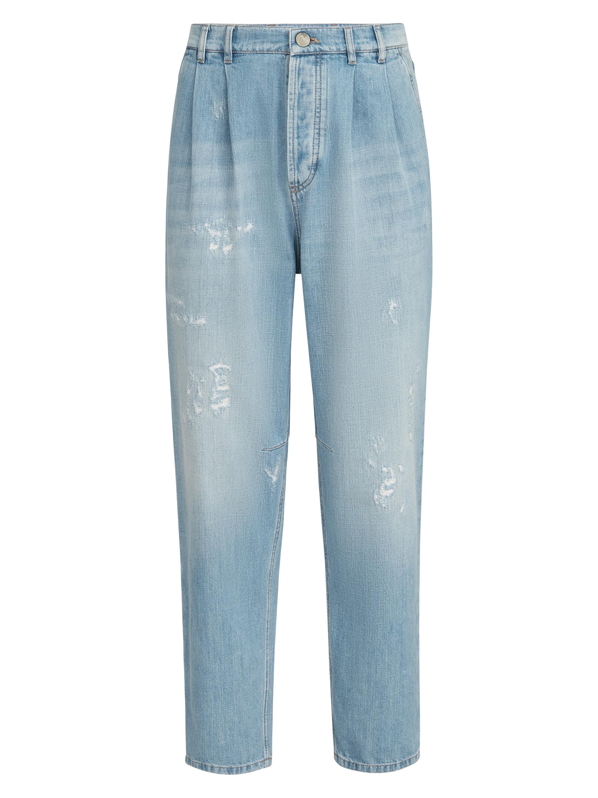 Brunello Cucinelli Men's Lightweight Denim Iconic Fit Five Pocket Jeans - Light Blue Denim