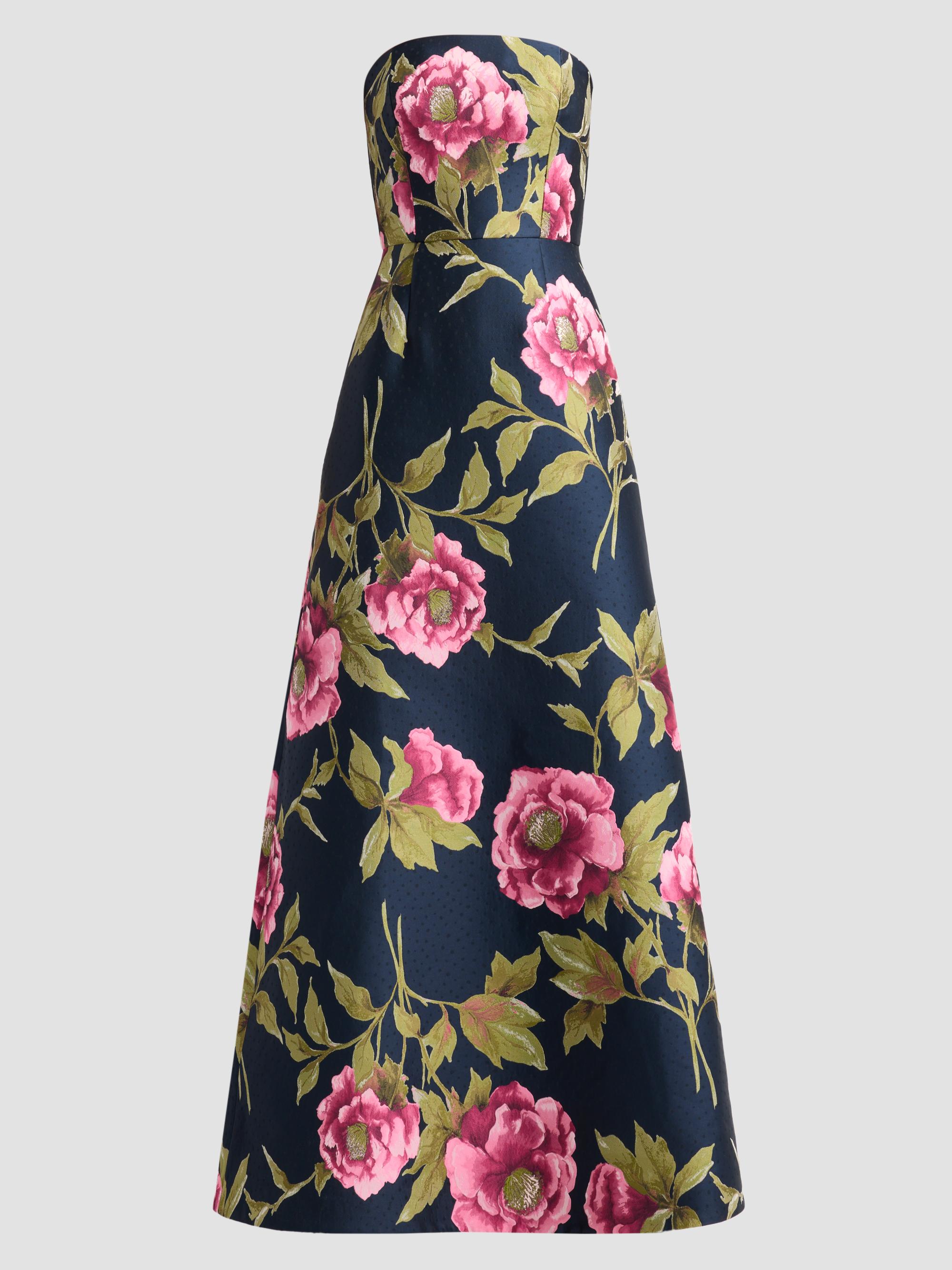 Carolina Herrera Women's Floral Strapless A-Line Gown - Midnight Multi | Thumbnail 6