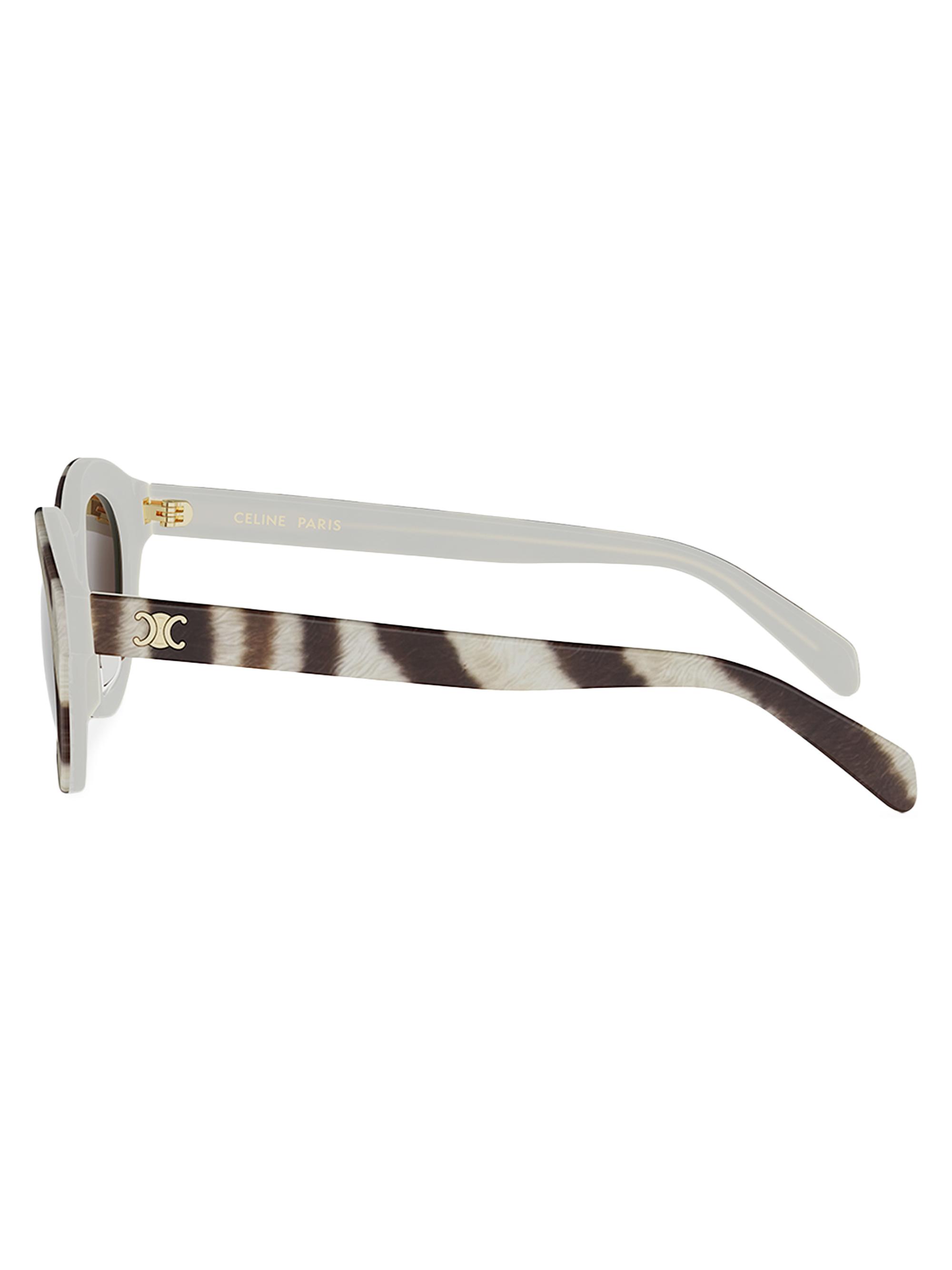 CELINE Triomphe Mini 47MM Oval Sunglasses | Saks Fifth Avenue