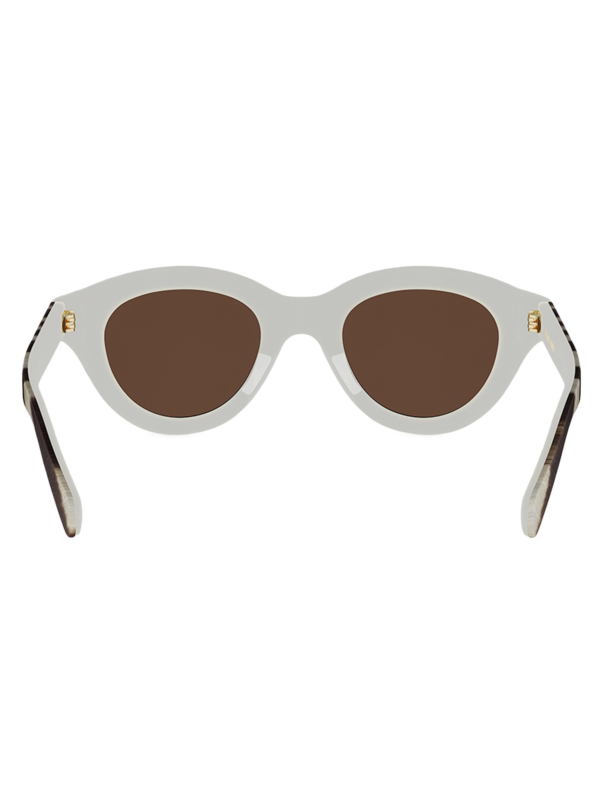 CELINE Triomphe Mini 47MM Oval Sunglasses | Saks Fifth Avenue