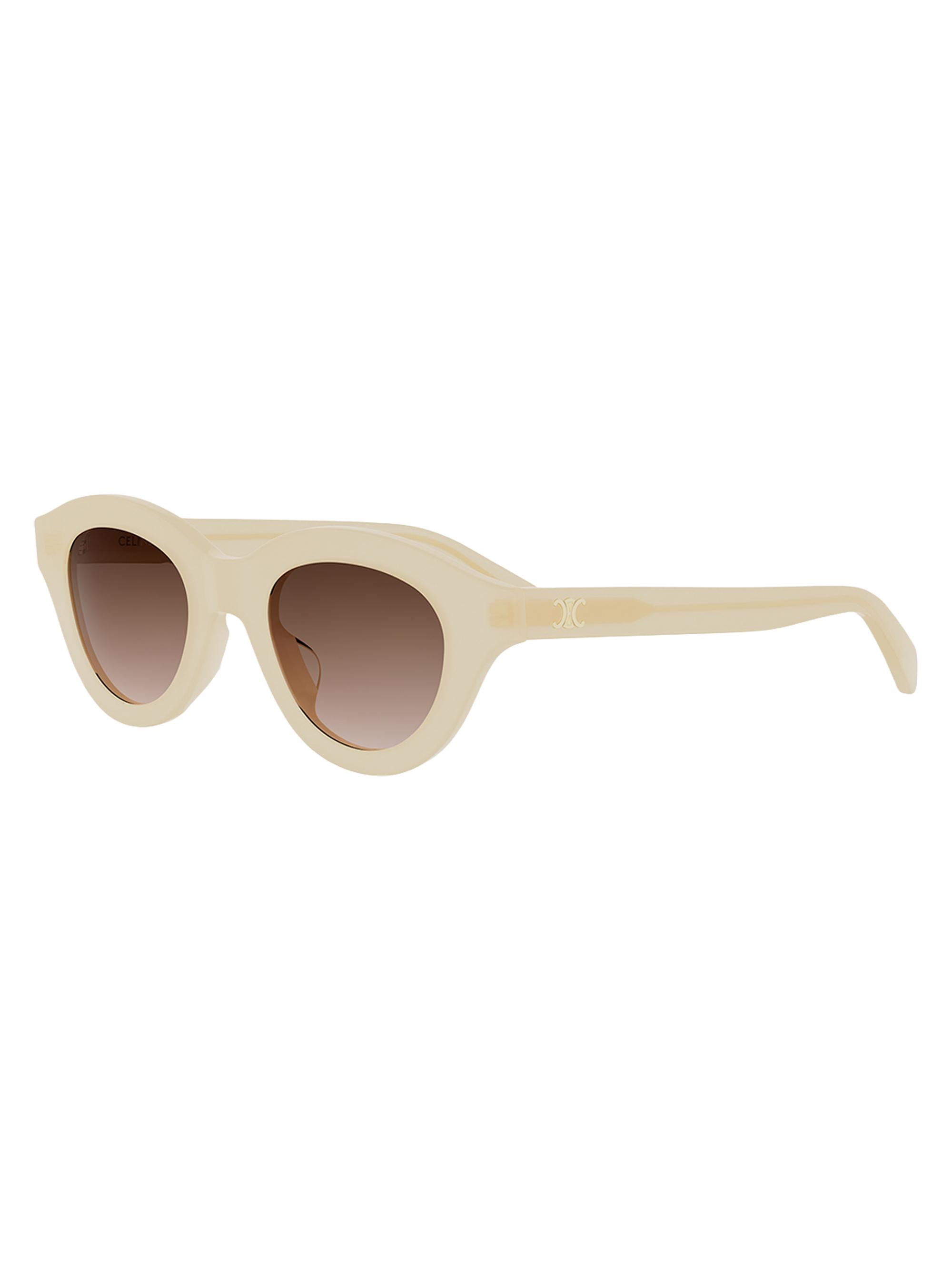 CELINE Women's Triomphe Mini 47MM Oval Sunglasses - Animal Brown