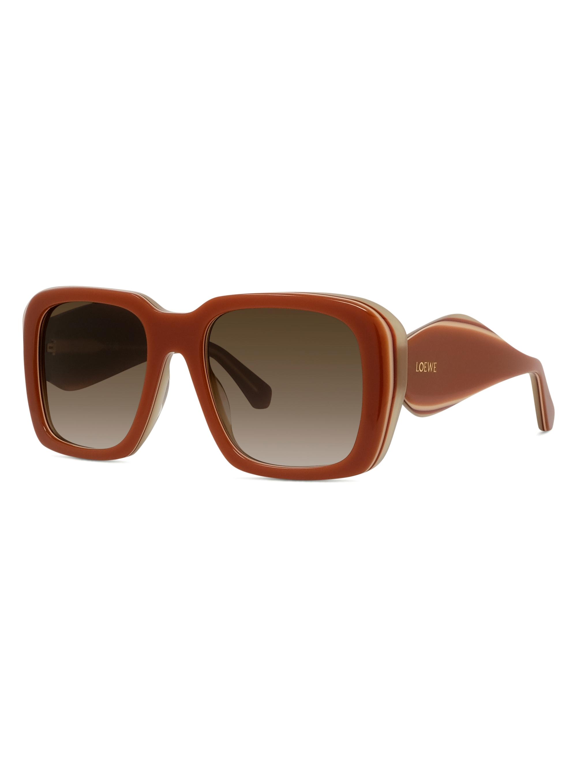 LOEWE Women's Signature 53MM Square Sunglasses - Shiny Orange Gradient Brown - Women's Accessories