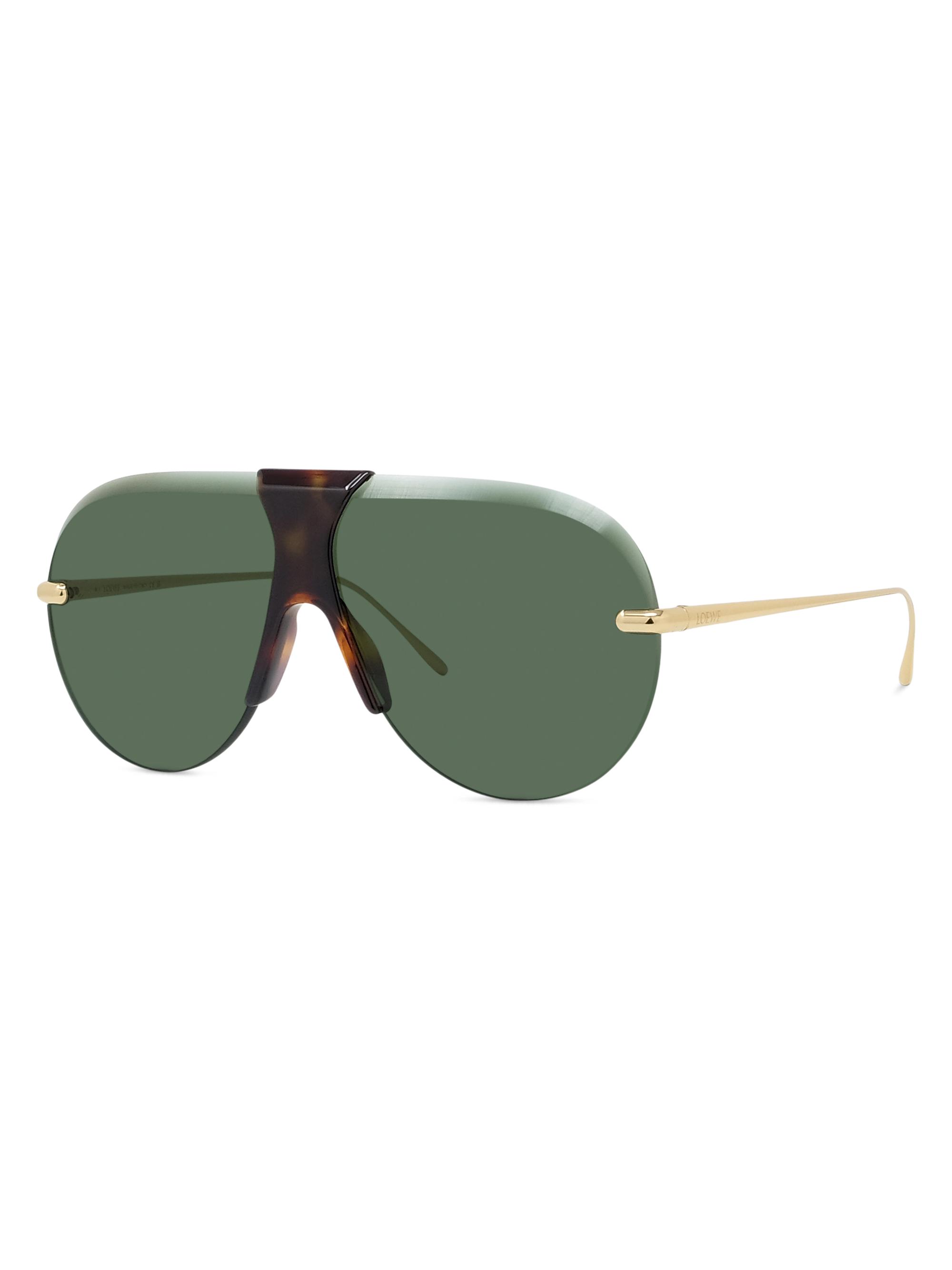 LOEWE Women's Slim Aviator Rimless Sunglasses - Shiny Gold Green
