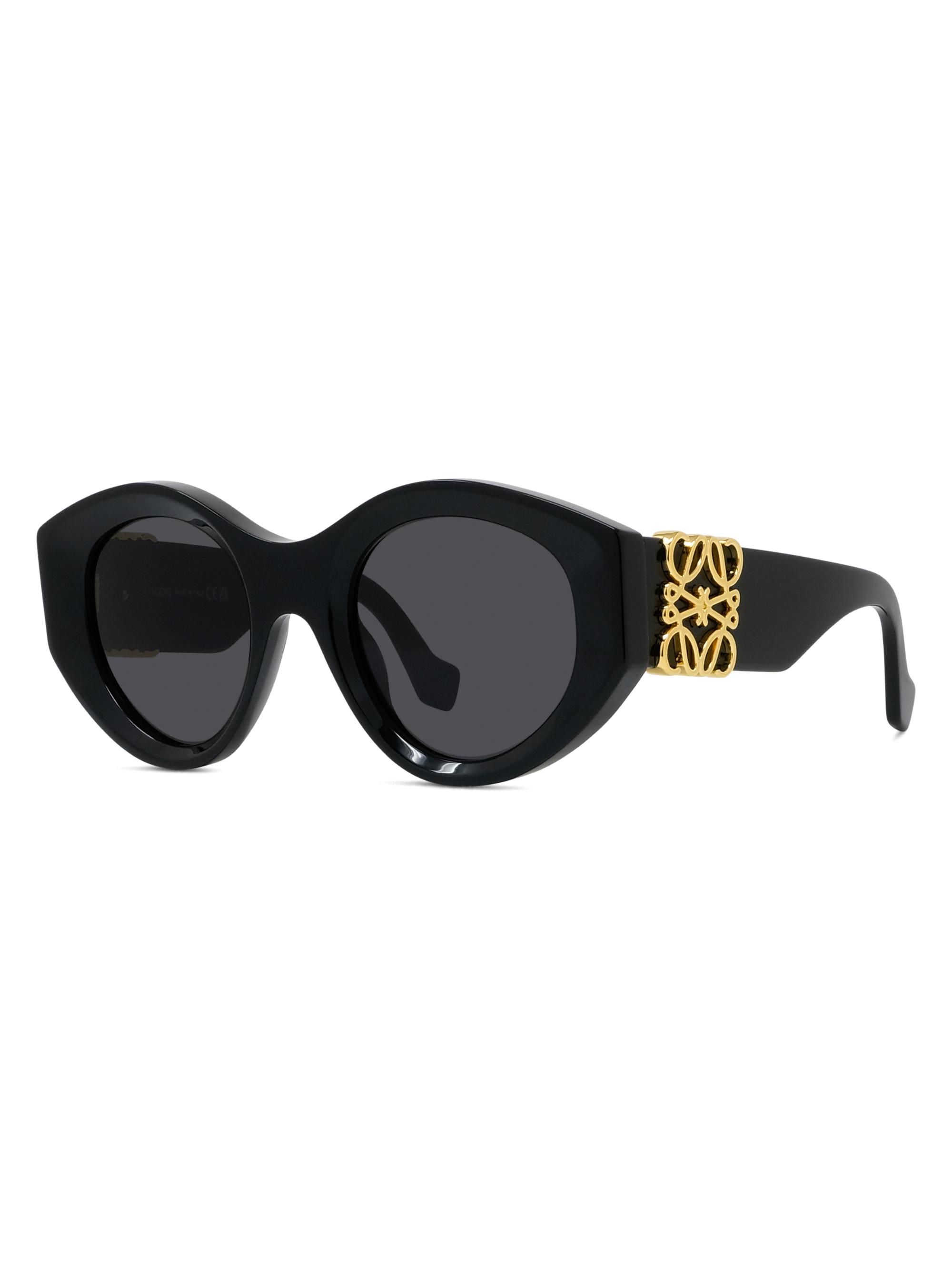 LOEWE Women's Anagram 50MM Round Sunglasses - Shiny Violet Smoke - Women's Accessories