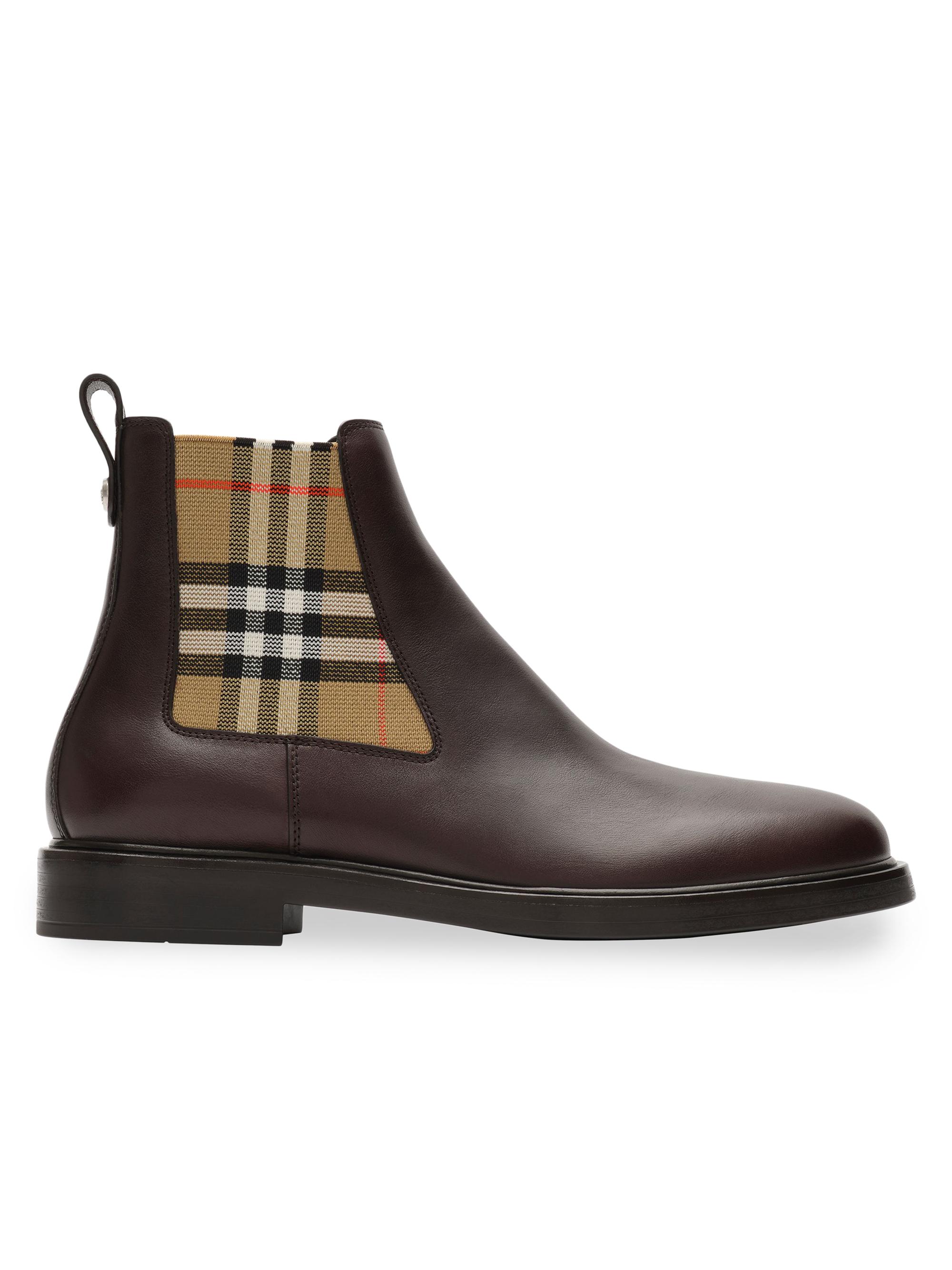 Burberry Men's Pembroke Leather Boots - Moorhen Brown