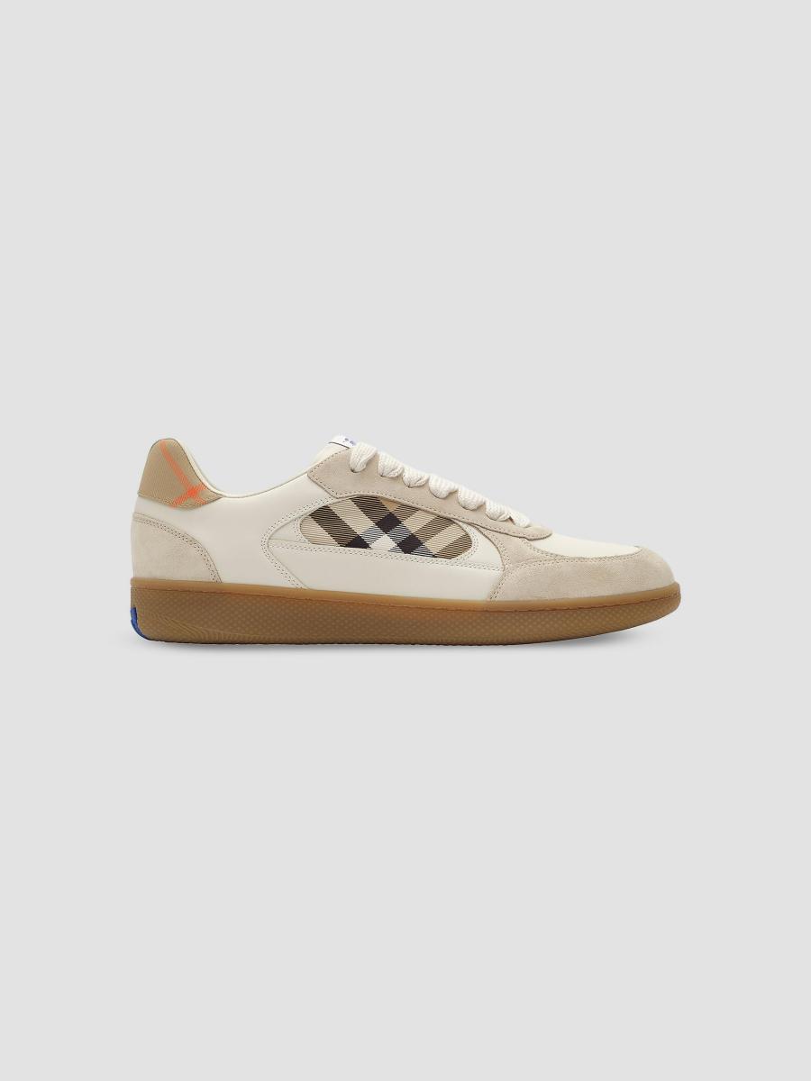 Burberry Terrace Check Leather & Suede Low-Top Sneakers | Saks