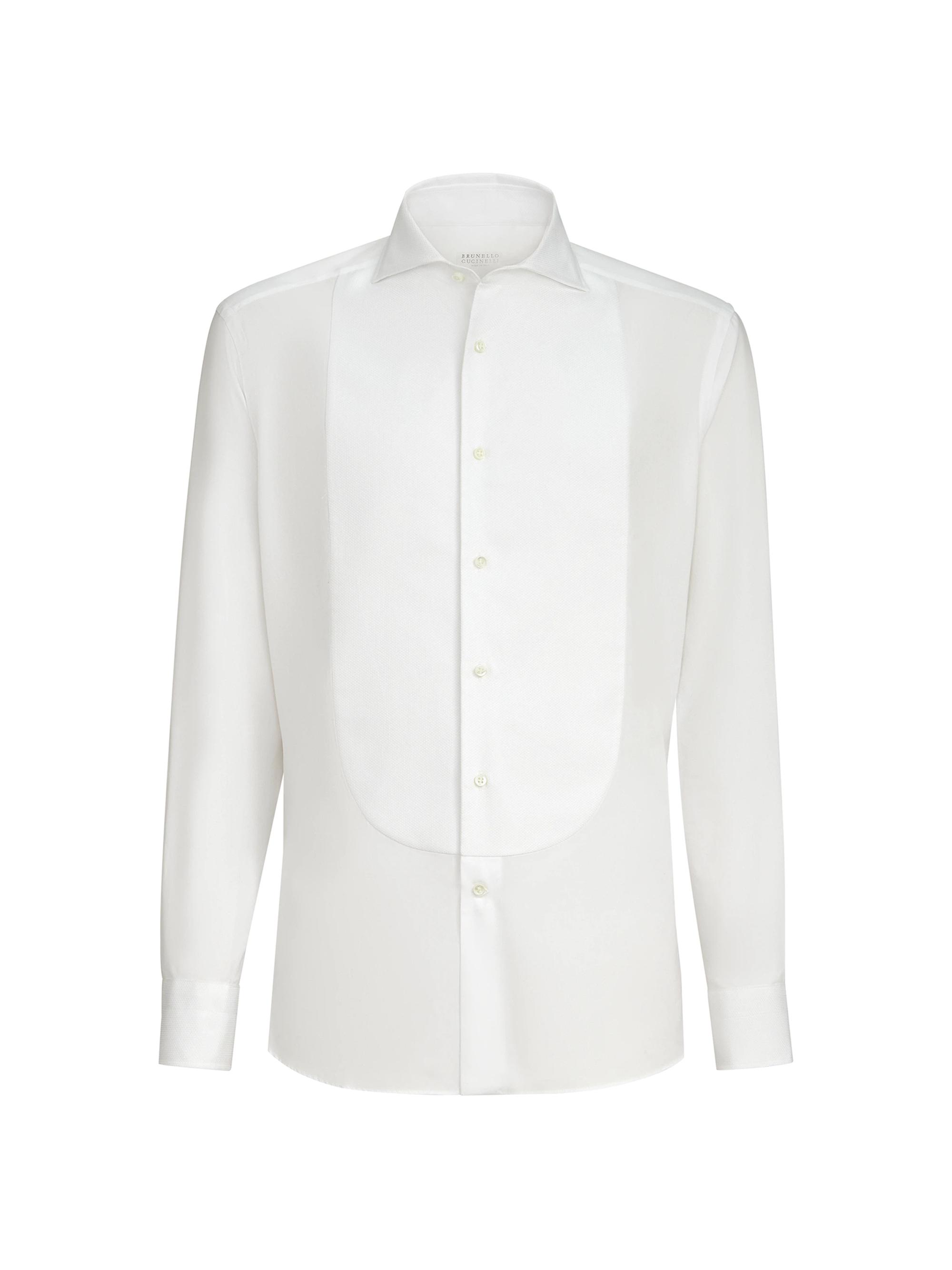 Brunello Cucinelli Men's Spread Collar Shirt - White - Casual shirts