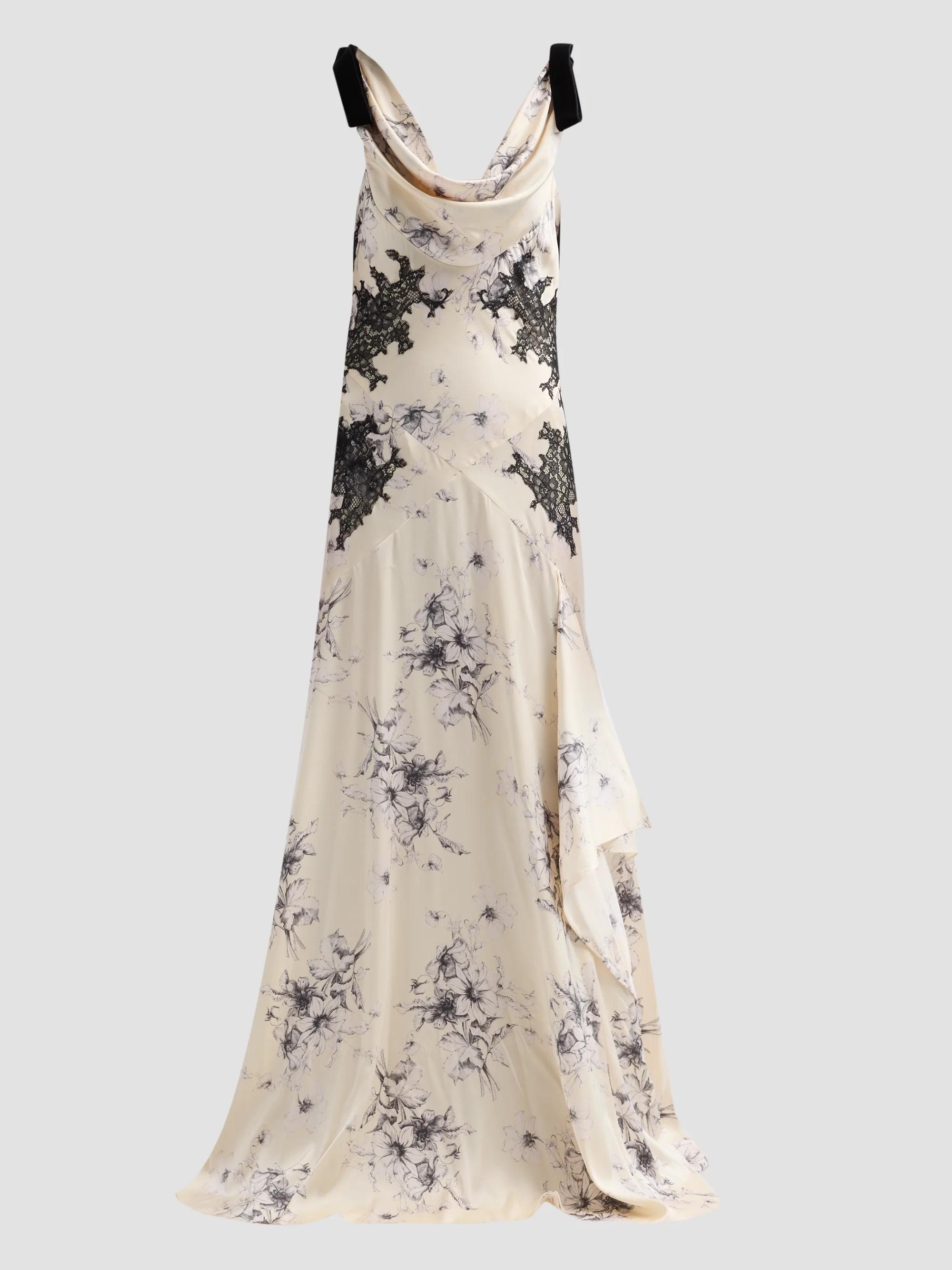 Cinq à Sept Women's Antonella Floral Slip Gown - Gardenia Black