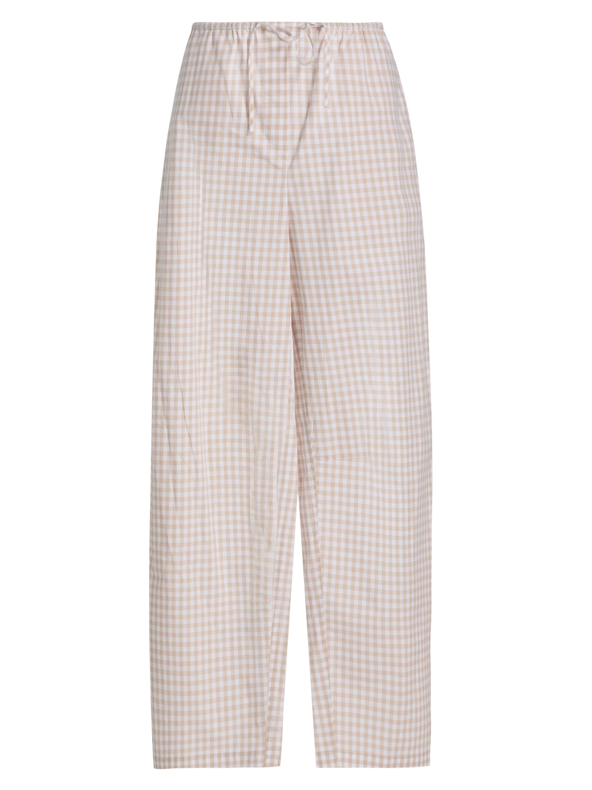 SIMKHAI Women's Gingham Drawstring Pants - Sand Gingham