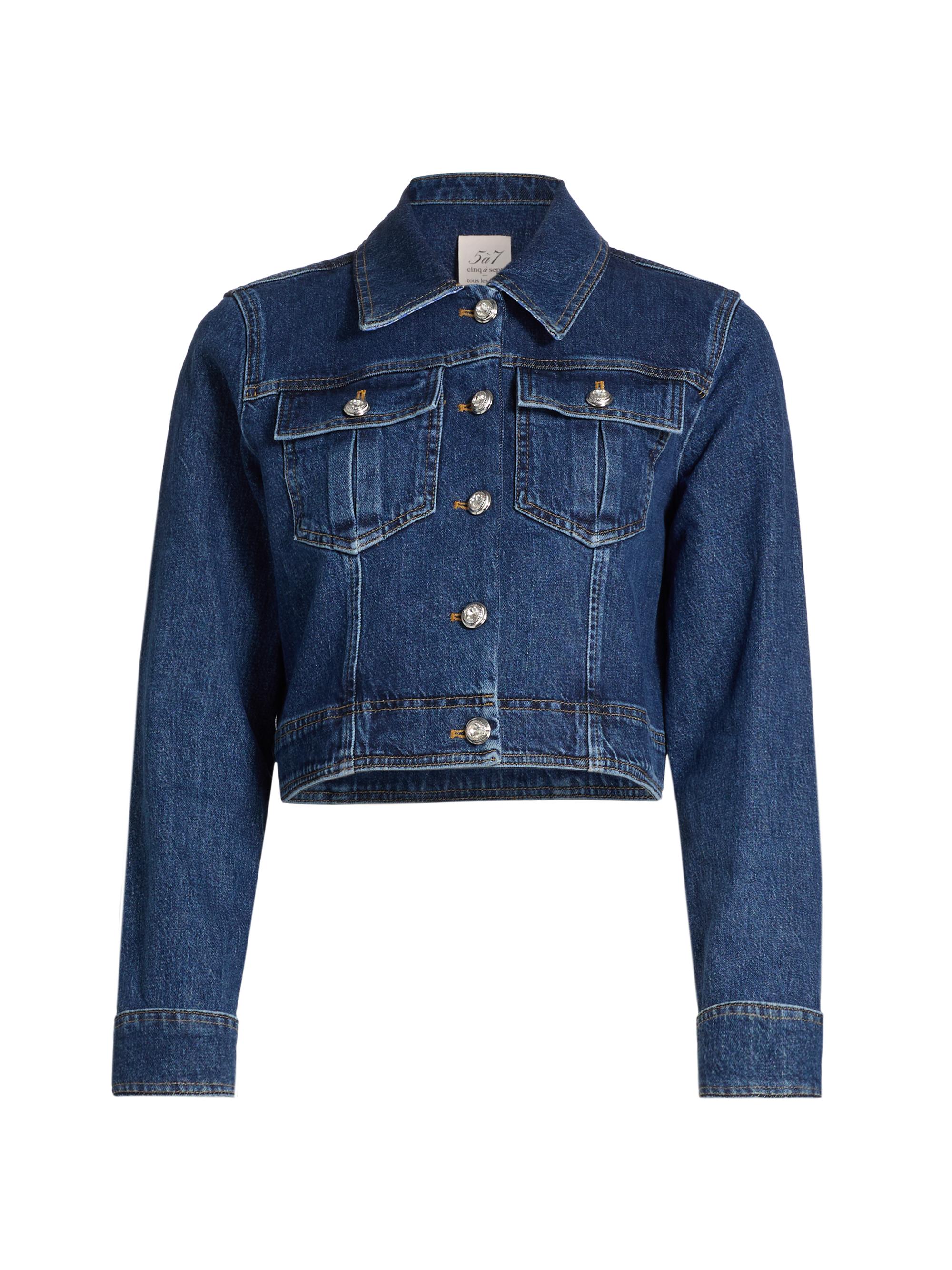 Stella McCartney Lace Yoke Oversized Denim Jacket | Saks Fifth Avenue