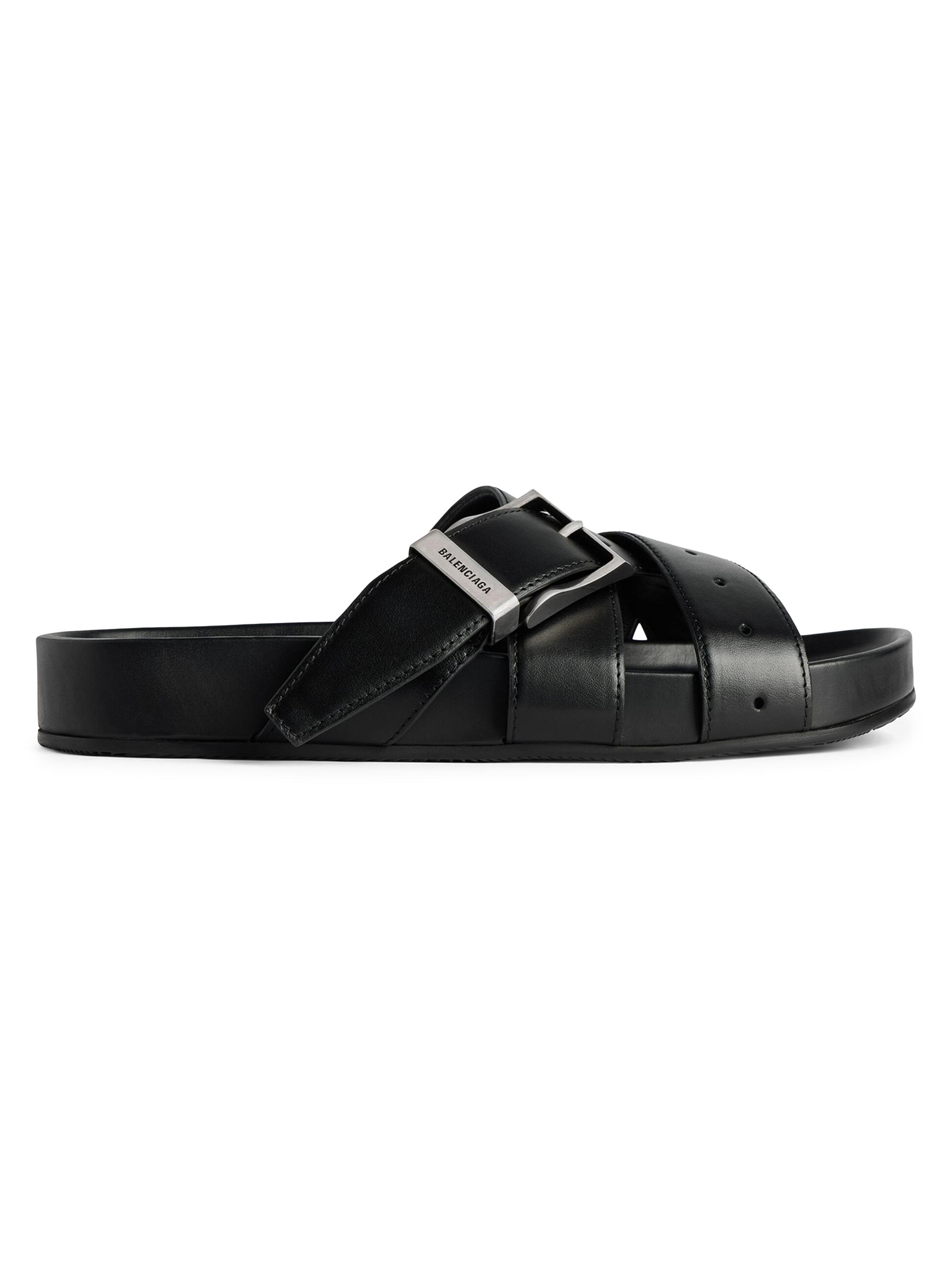 Balenciaga Men's Belt Mules - Black