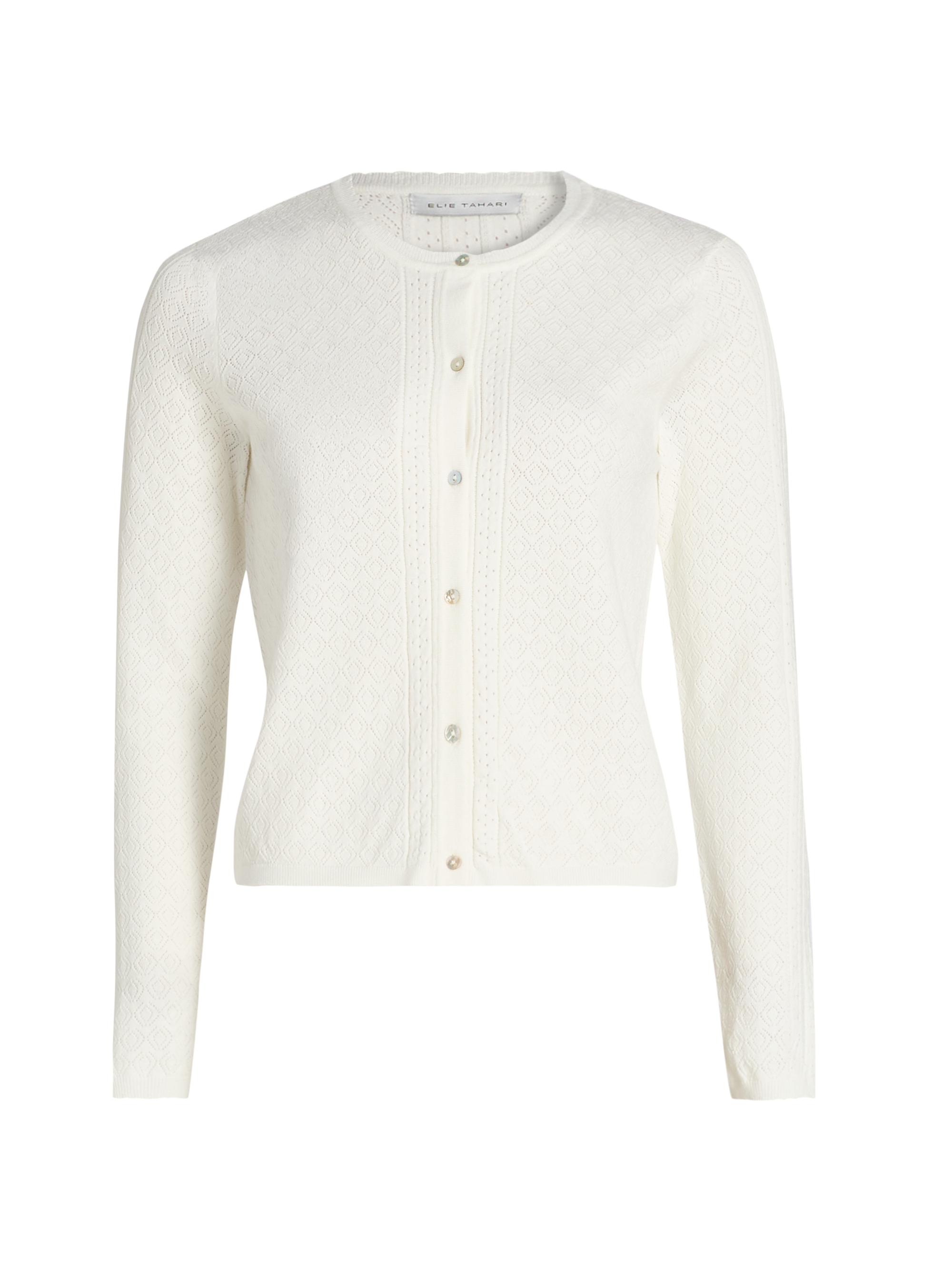 Elie Tahari Women's The Steele Pointelle Cardigan -