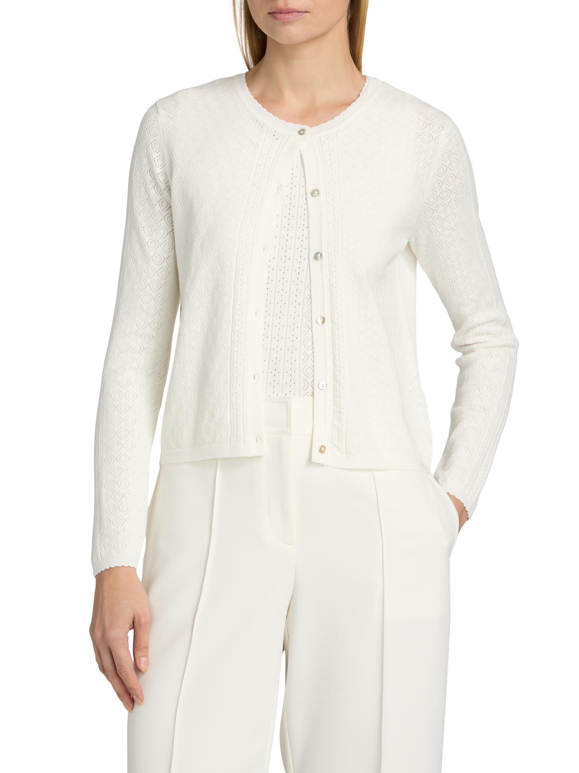 Elie Tahari Women's The Steele Pointelle Cardigan - | Thumbnail 3