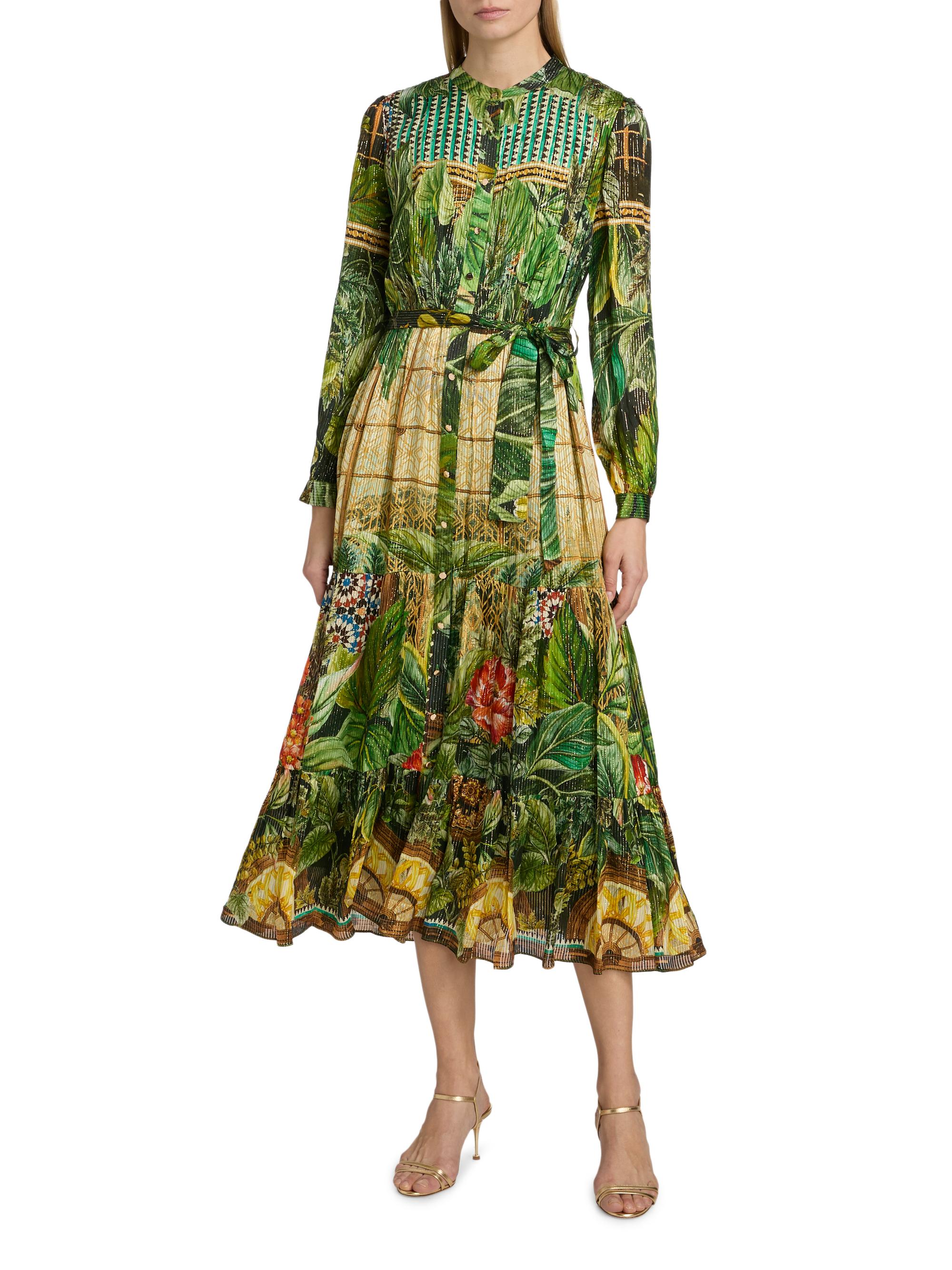 Elie Tahari Women's The Lilou Printed Midi Shirtdress - Atrium Garden Print | Thumbnail 3