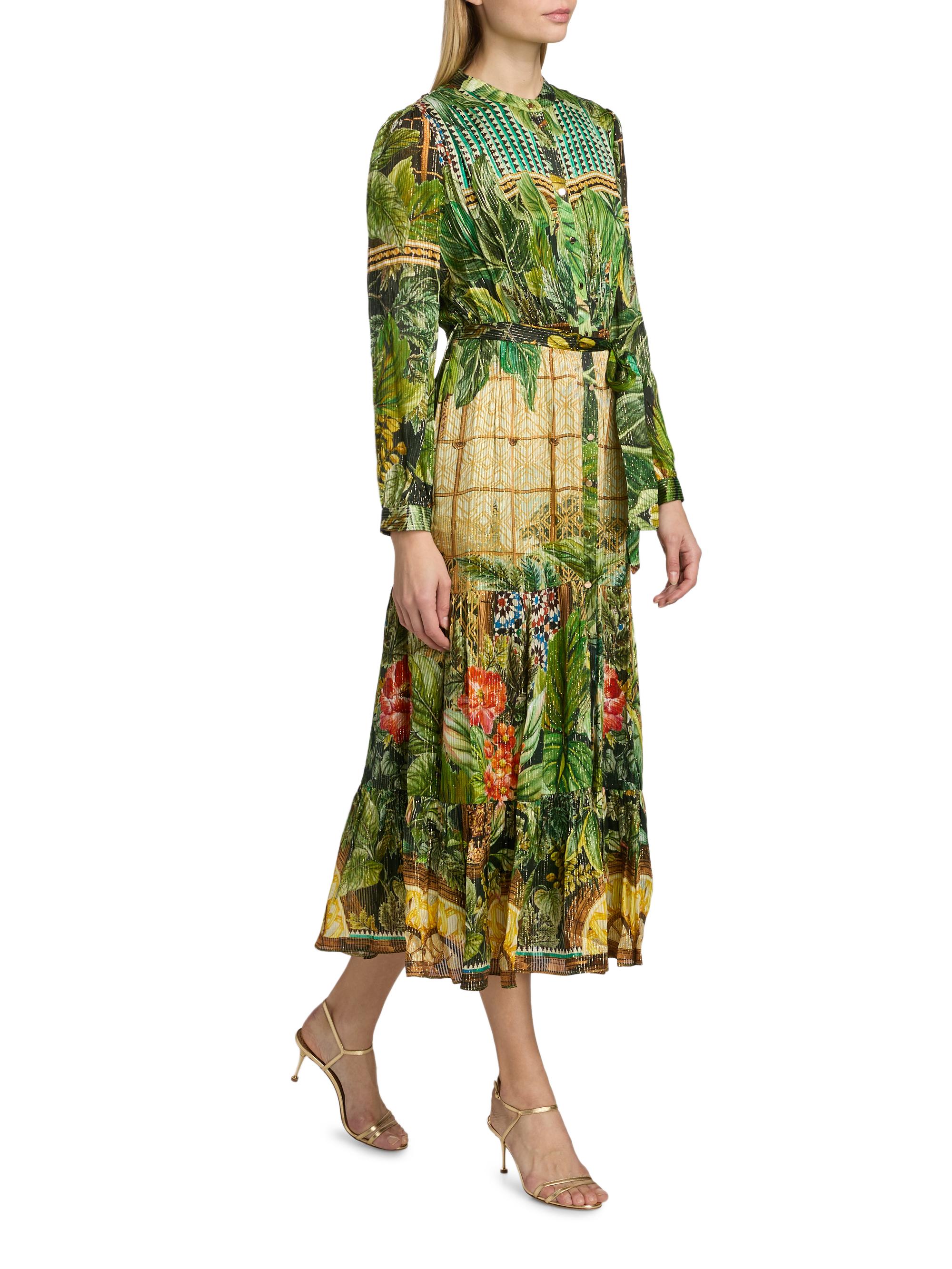 Elie Tahari Women's The Lilou Printed Midi Shirtdress - Atrium Garden Print | Thumbnail 4