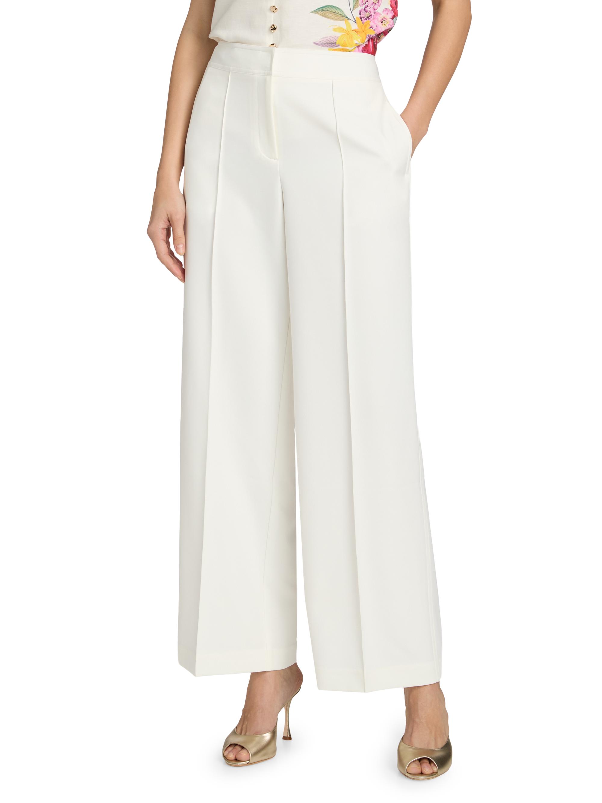 Elie Tahari Women's The Lowen Pintuck Wide-Leg Pants - Sky White | Thumbnail 3