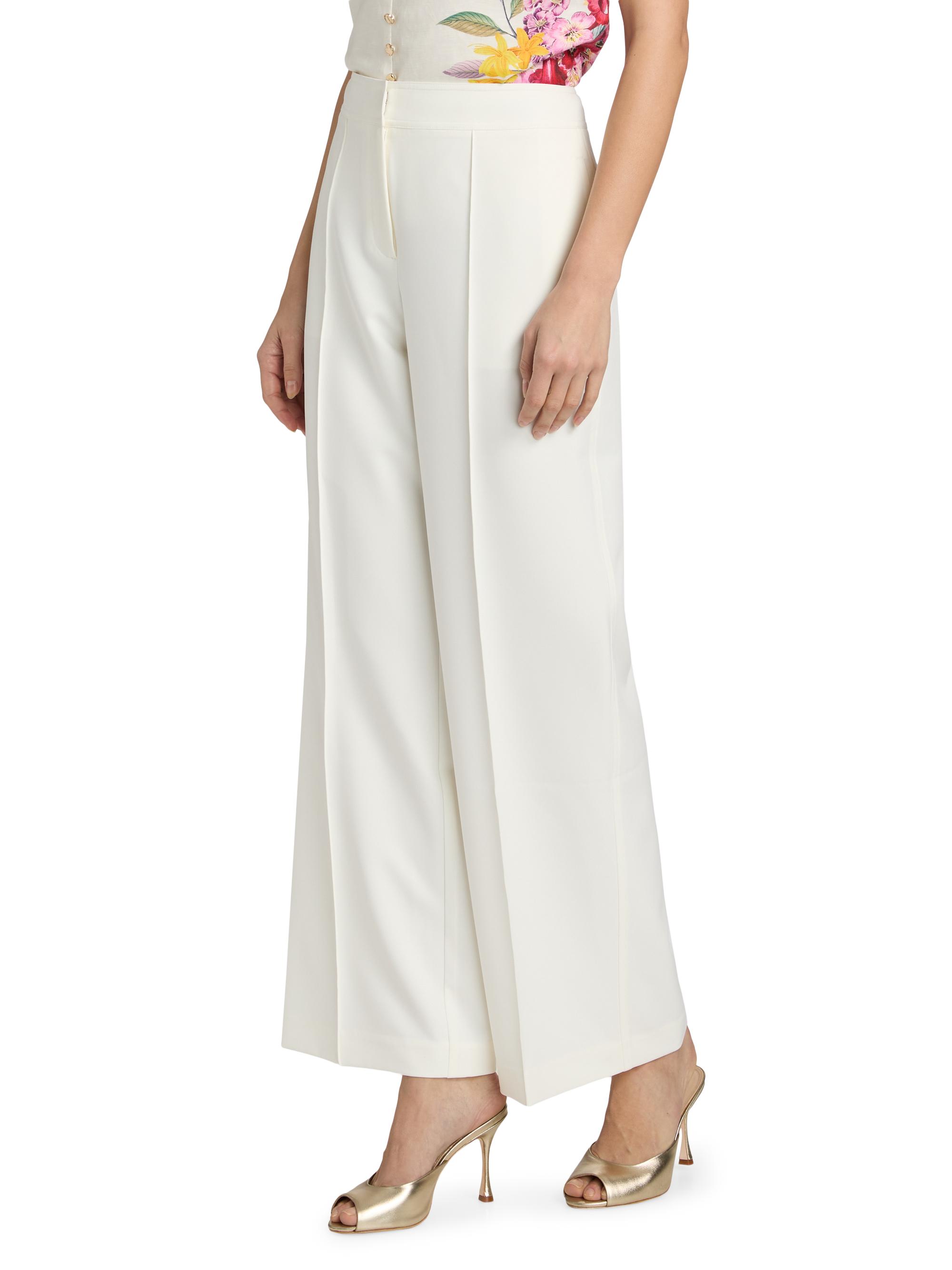 Elie Tahari Women's The Lowen Pintuck Wide-Leg Pants - Sky White | Thumbnail 4