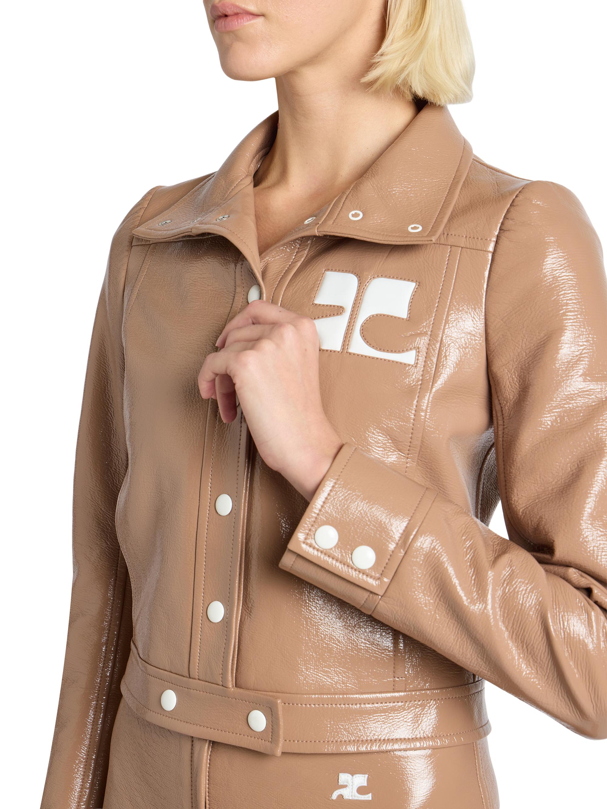 Courreges Reedition Logo Vinyl Crop Jacket | Saks Fifth Avenue