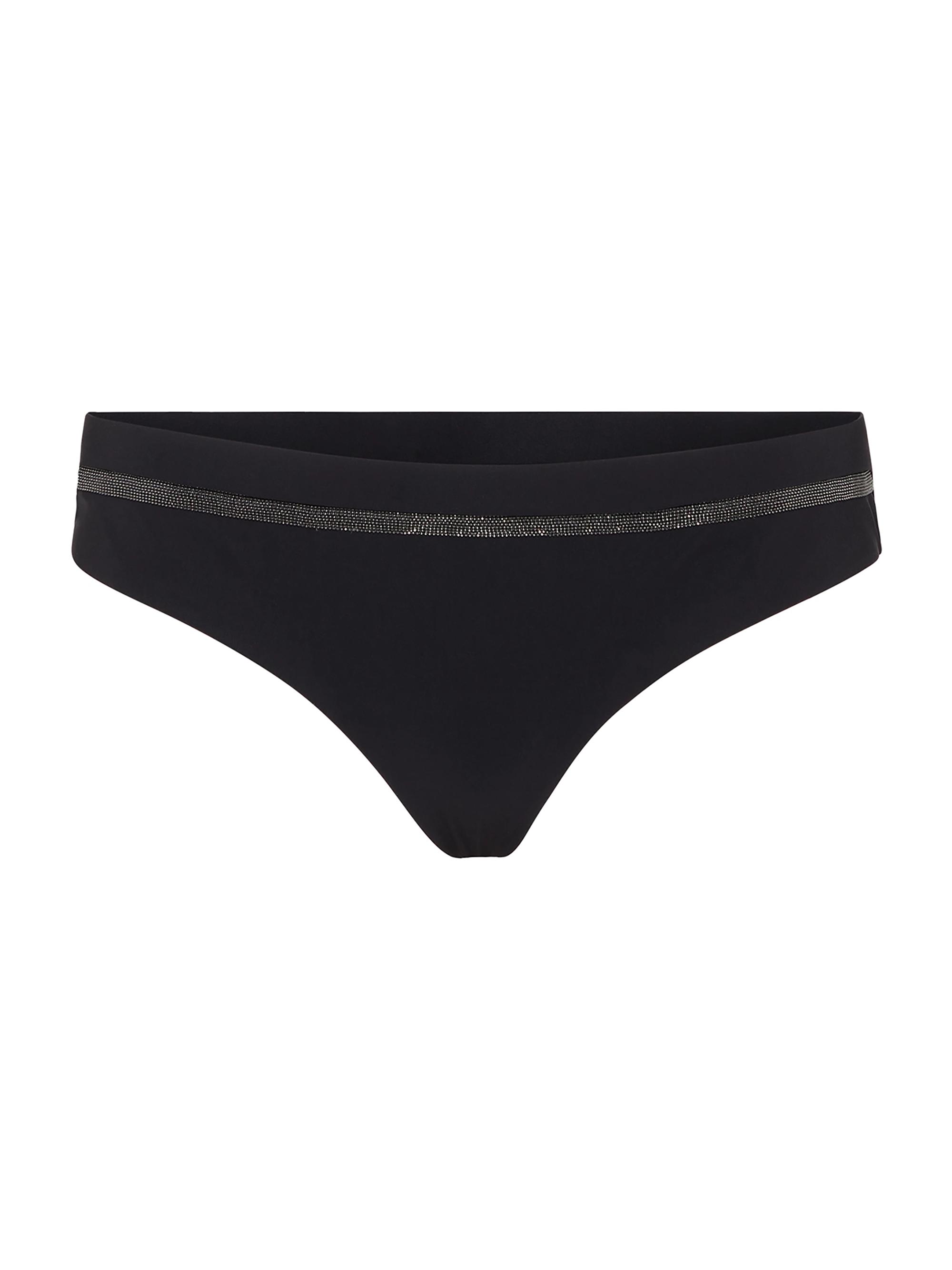 Brunello Cucinelli Women's Techno Jersey Bikini Bottoms with Monili - Black | Thumbnail 6