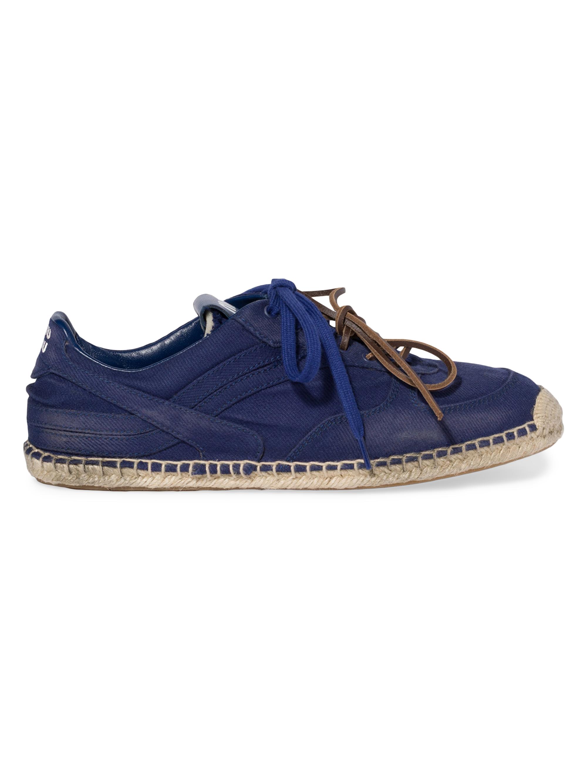Miu Miu Women's Gymnasium Gabardine Sneakers - Blue