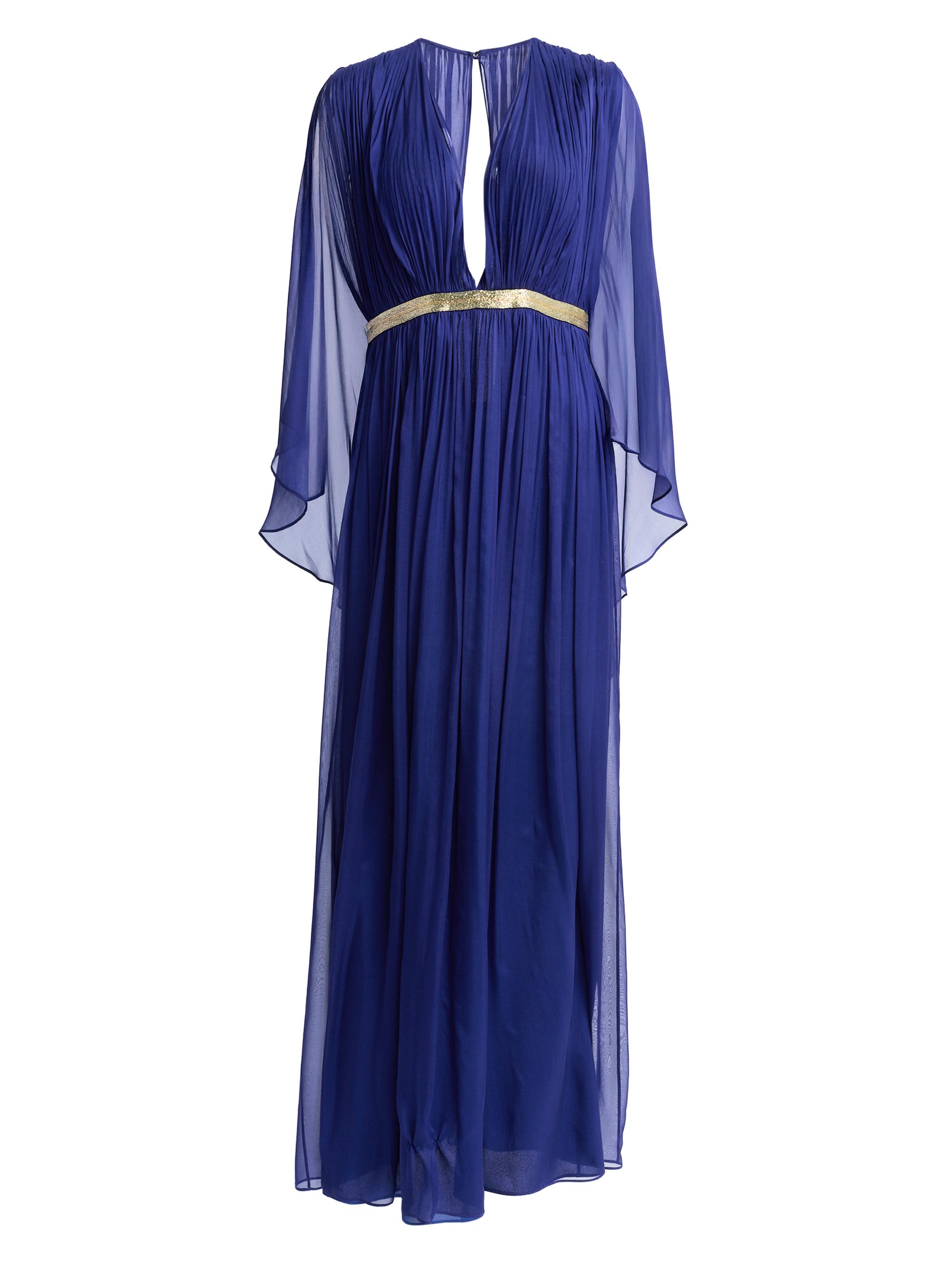 a long prom dress A-Line Square Neck Blue Floral Printed Satin Long Prom Dress – luladress main image 0