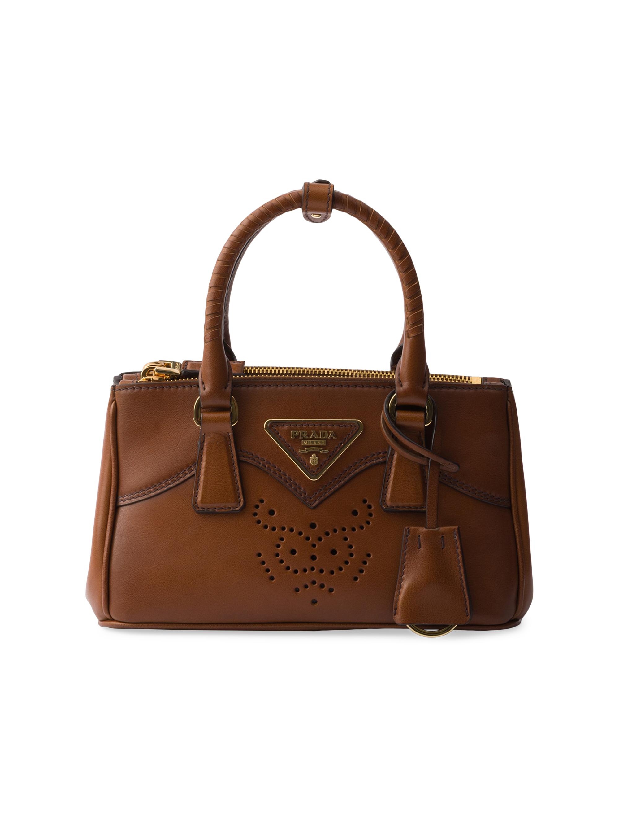 Prada Women's Galleria Mini Leather Top Handle Bag - Brown
