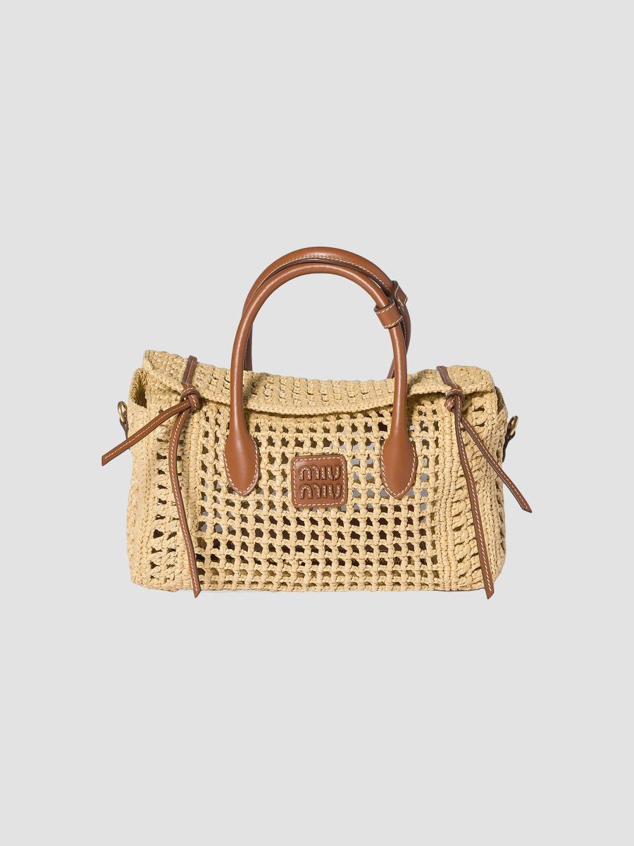 Miu Miu Raffia Top Handle Bag | Saks Fifth Avenue