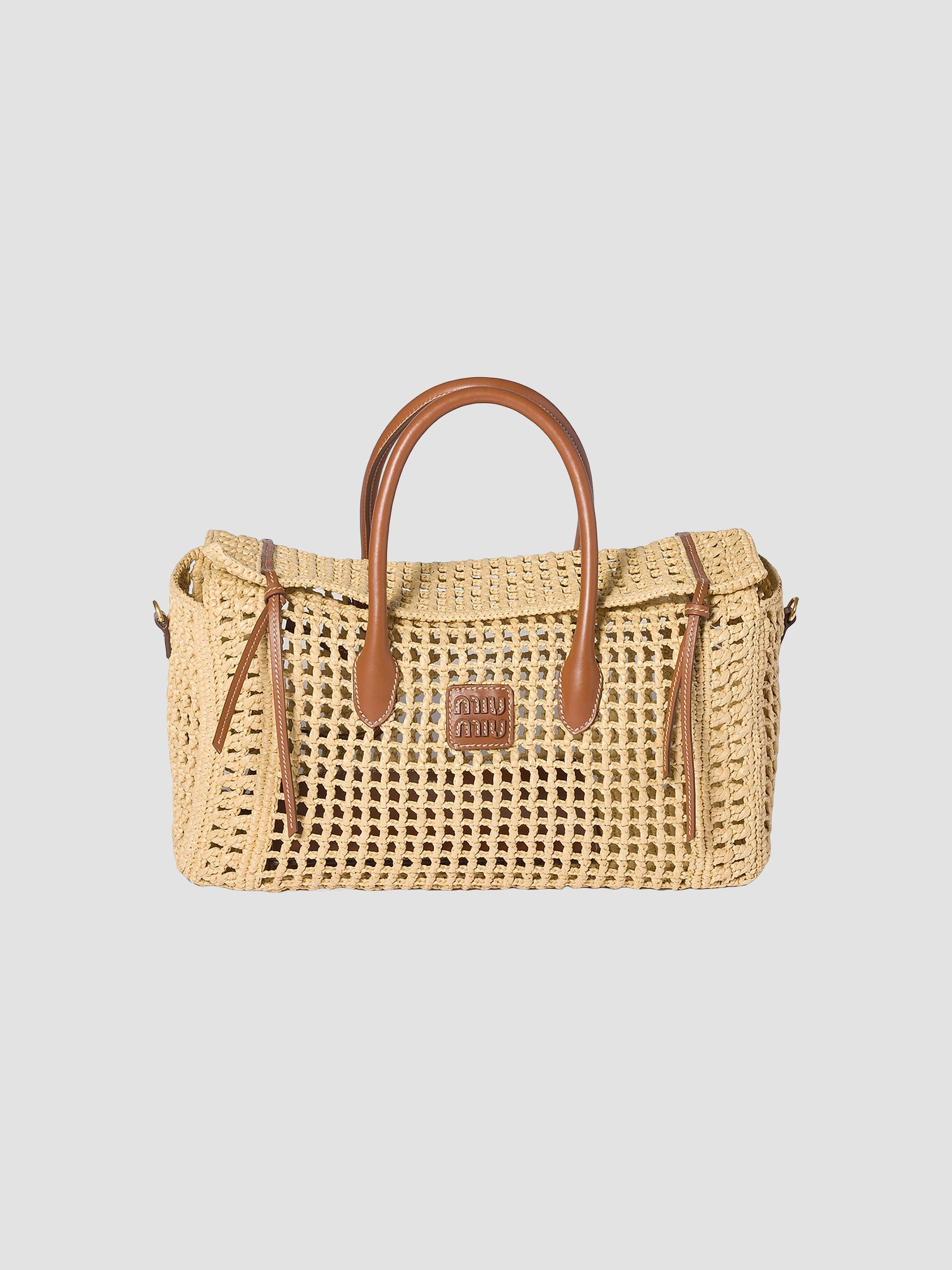 Miu Miu Raffia Top Handle Bag | Saks Fifth Avenue