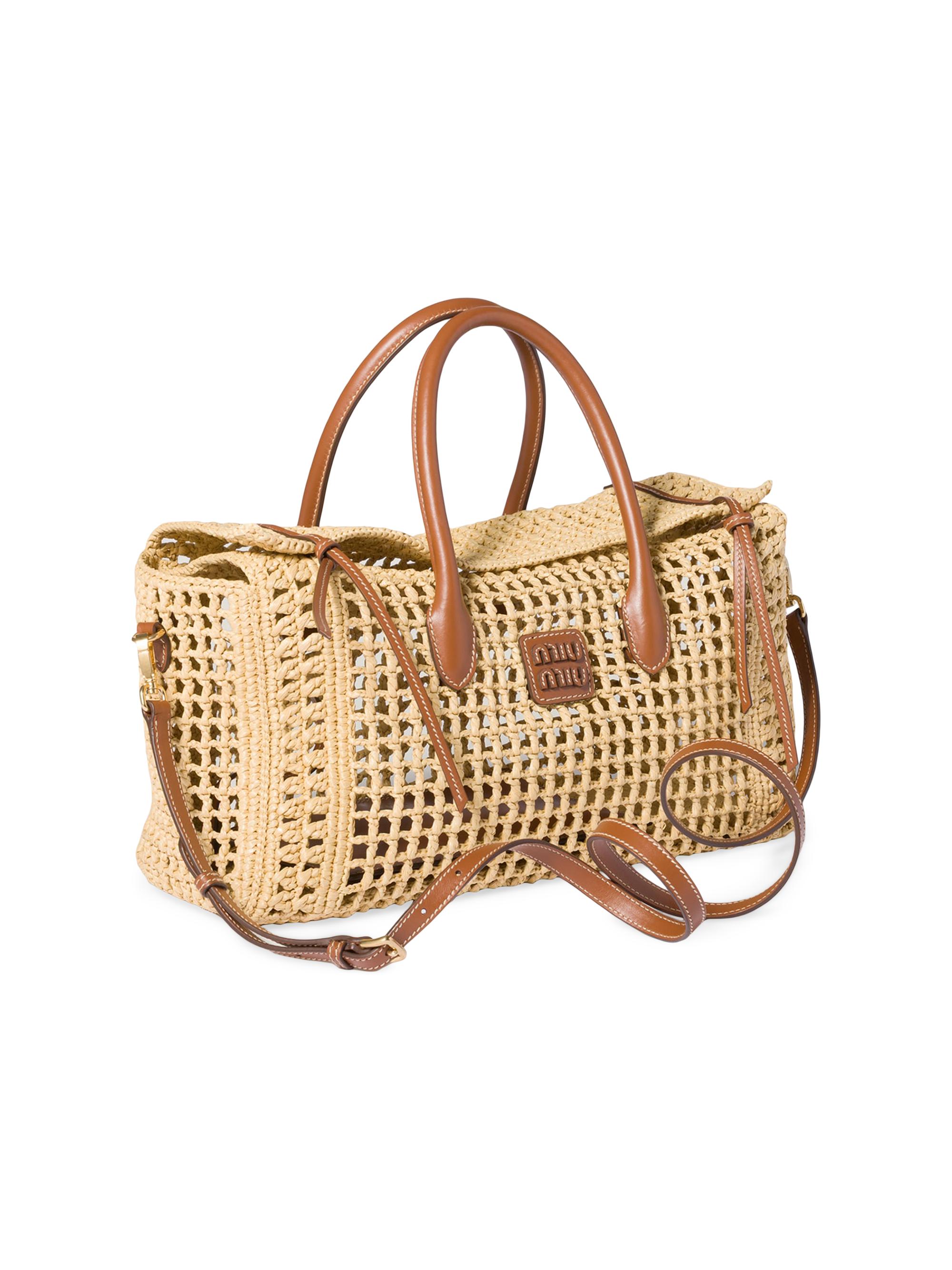 Miu Miu Raffia Top Handle Bag | Saks Fifth Avenue