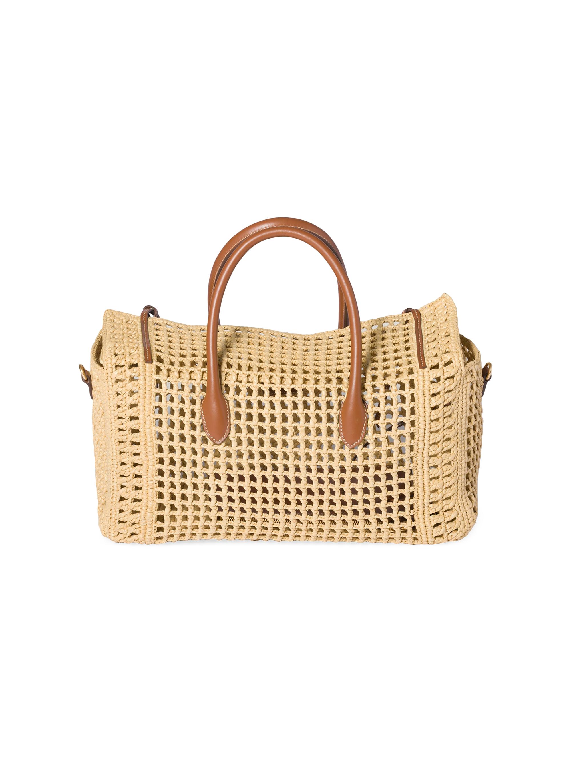 vintage miu miu 肩リボン キャミトップ　イタリア製 N2640 Miu Miu Raffia Top Handle Bag | Saks Fifth Avenue