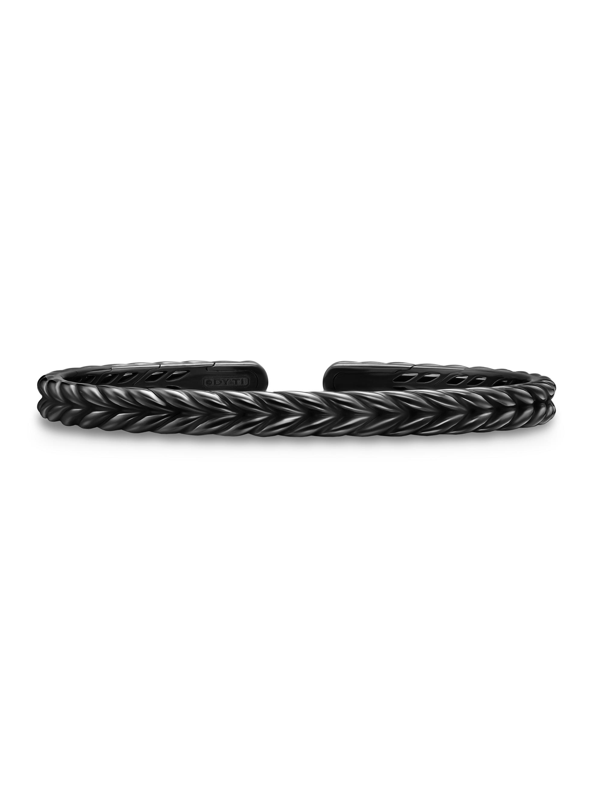 David Yurman Men's Chevron Flex Bracelet in Black Titanium, 6.4MM - Black