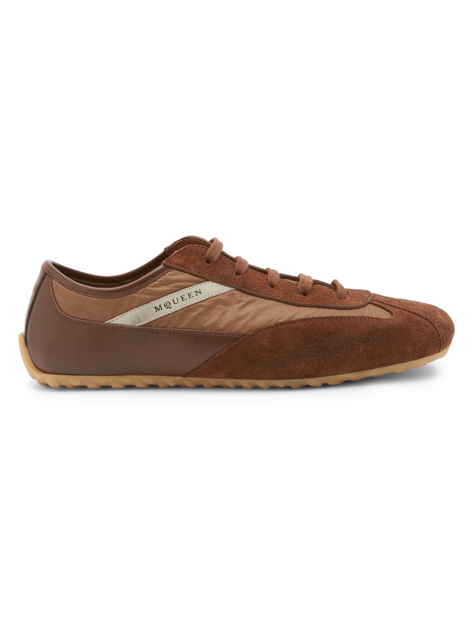 McQueen Men's Logo Suede Sneakers - Brown