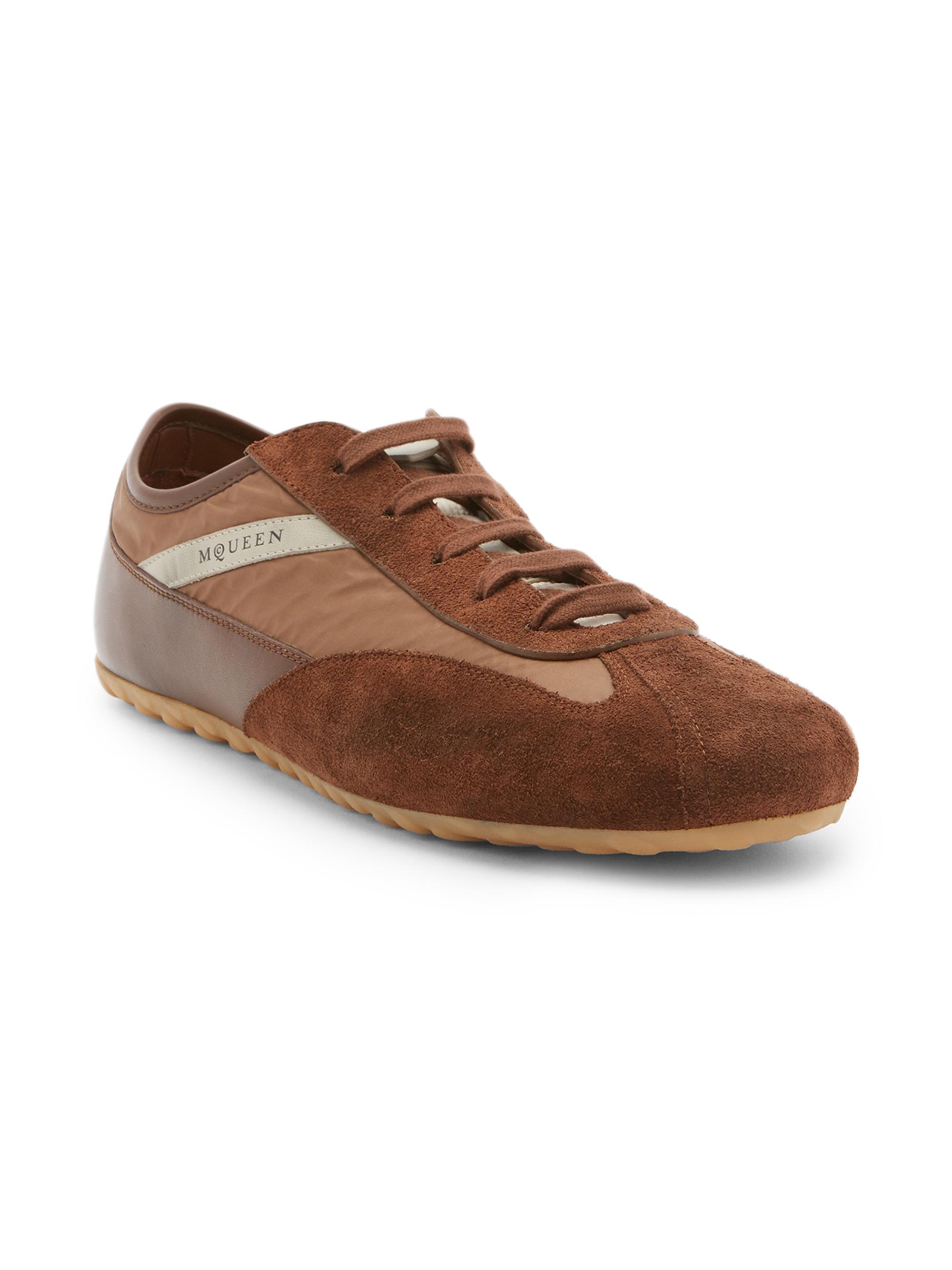 McQueen Men's Logo Suede Sneakers - Brown | Thumbnail 2