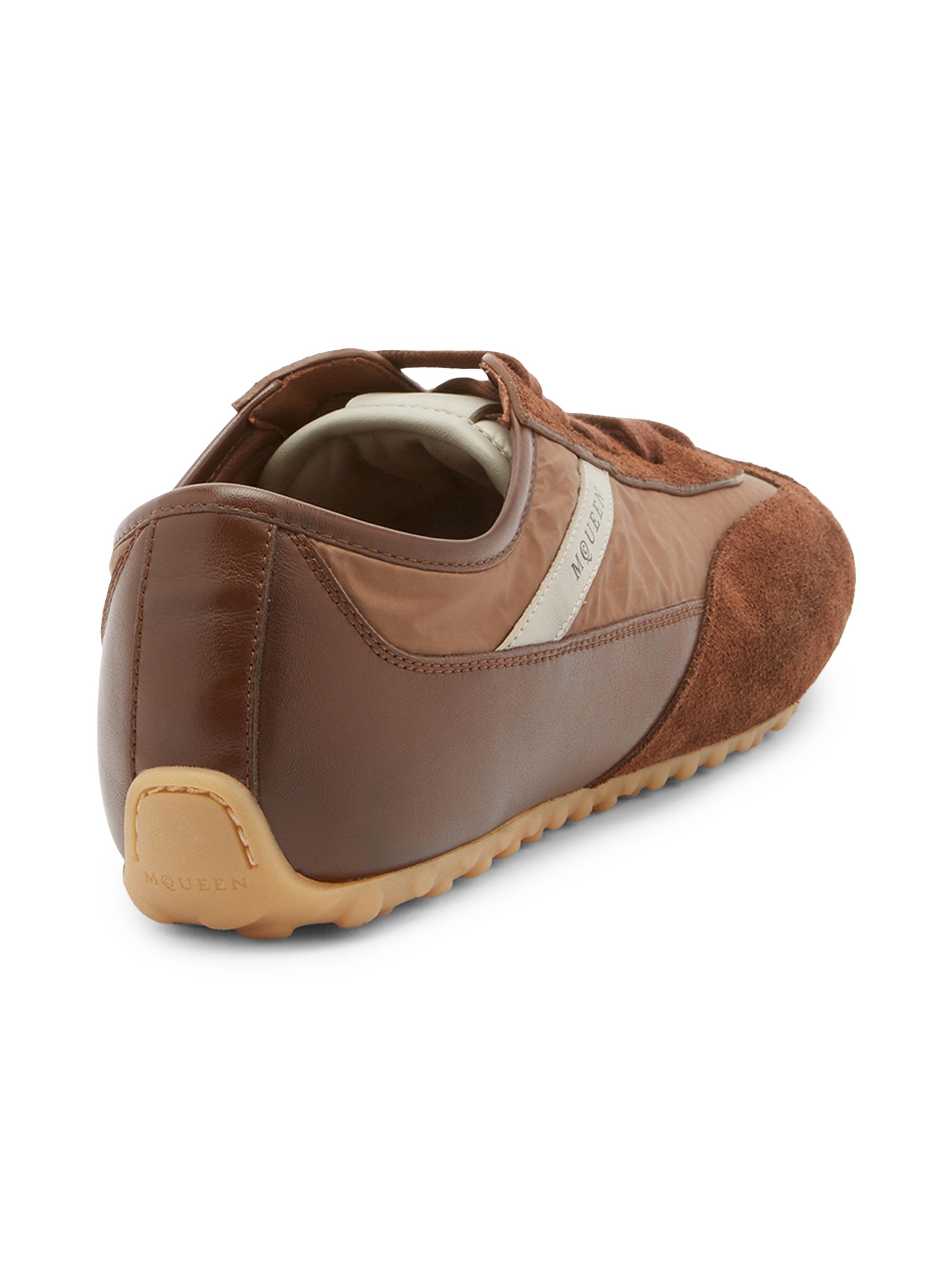 McQueen Men's Logo Suede Sneakers - Brown | Thumbnail 3