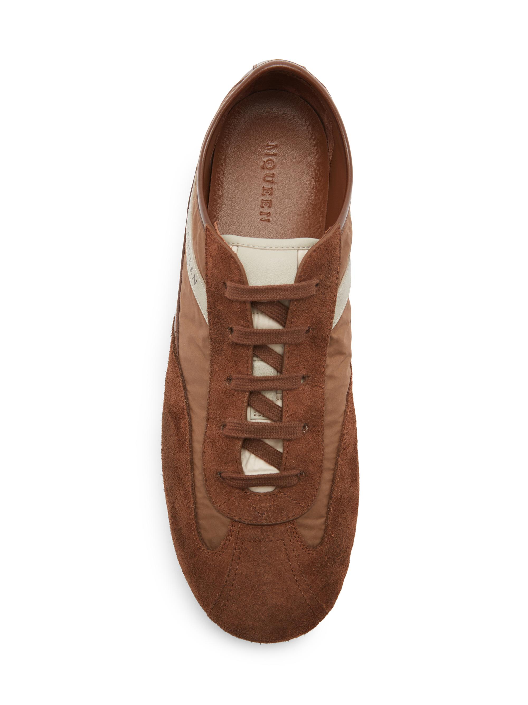 McQueen Men's Logo Suede Sneakers - Brown | Thumbnail 4
