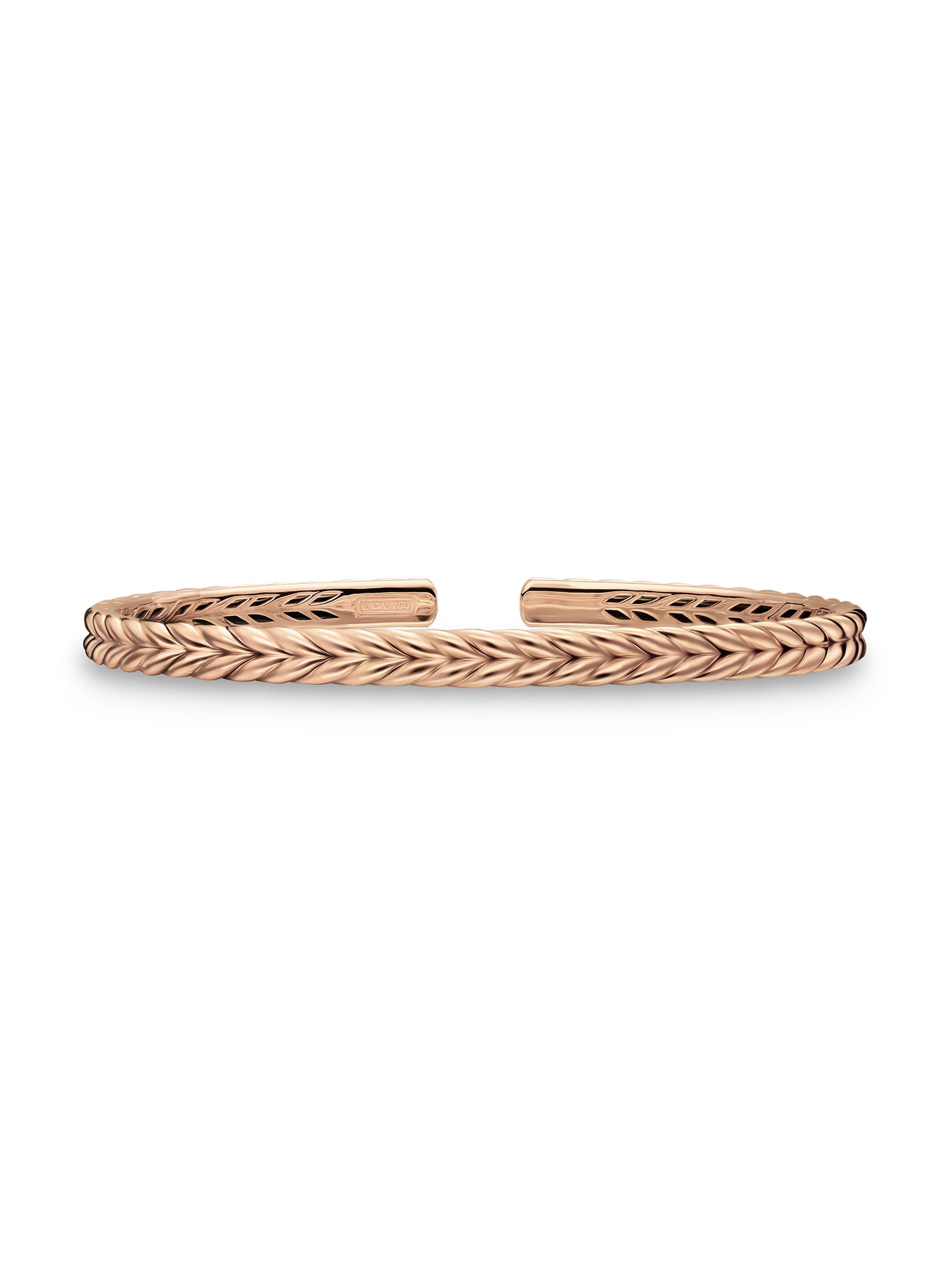 David Yurman Men's Chevron Flex Bracelet in 18K Rose Gold, 5.2MM - Rose Gold