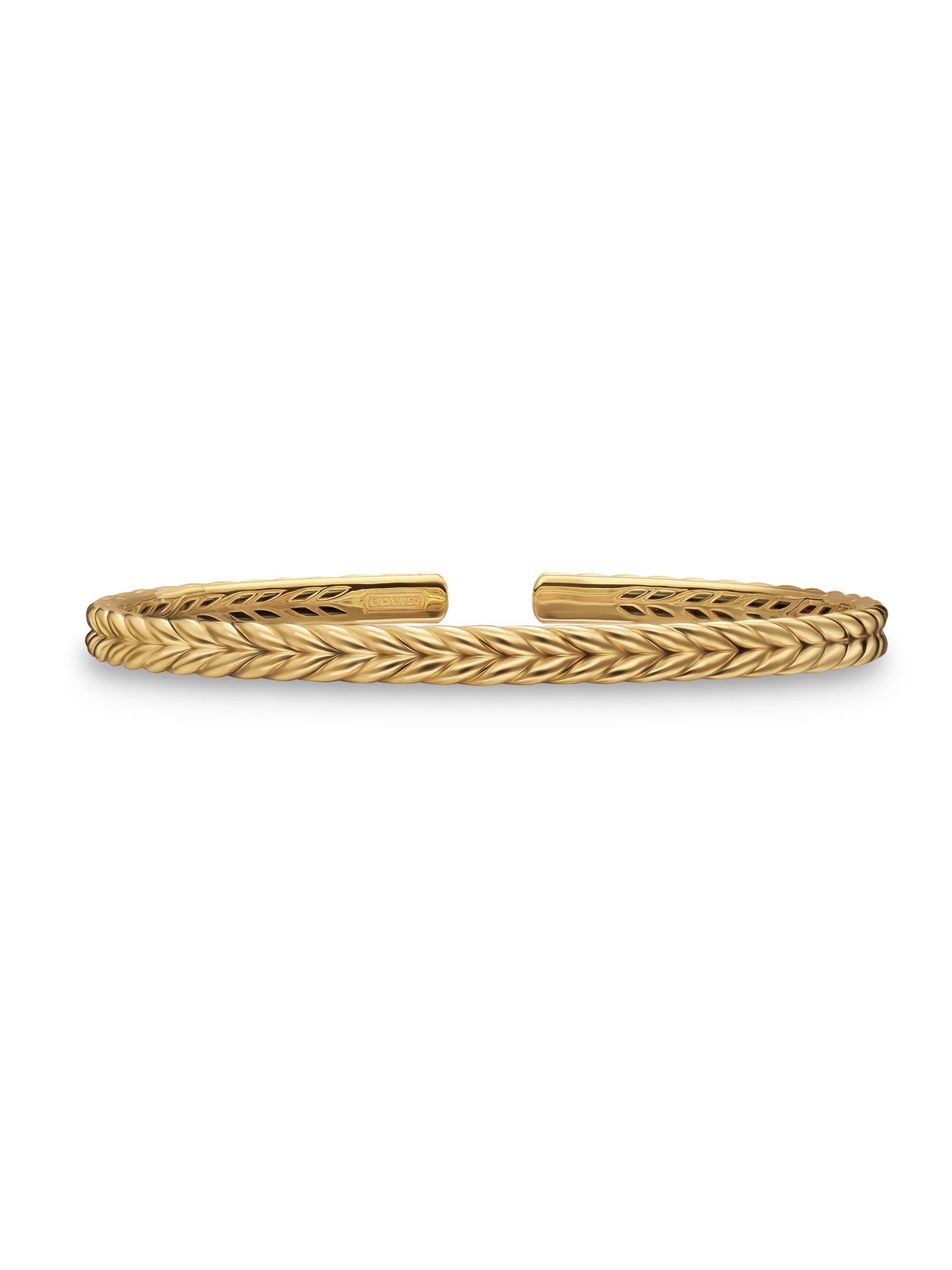 David Yurman Men's Chevron Flex Bracelet in 18K Yellow Gold, 5.2MM - Gold