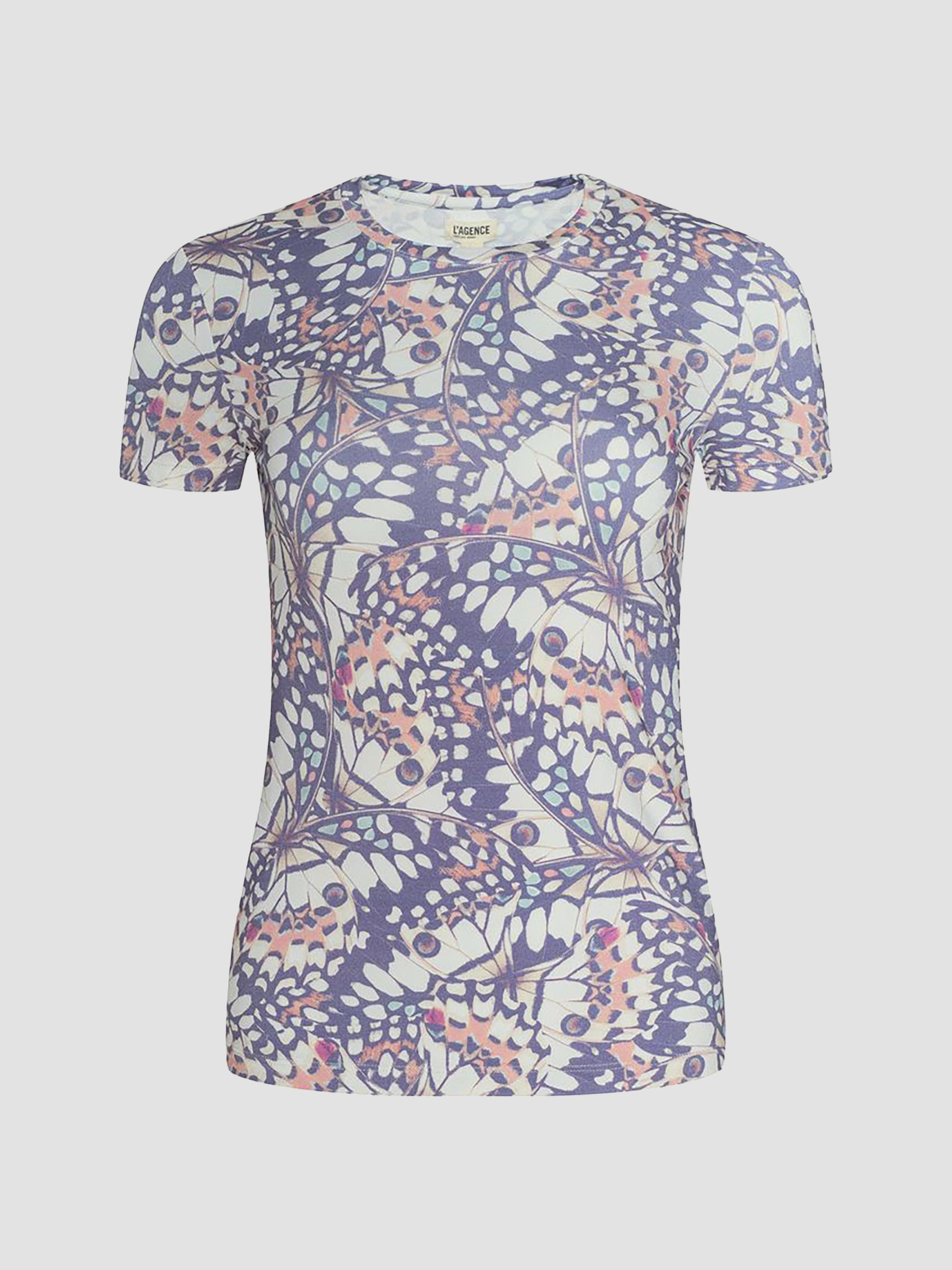 L'AGENCE Women's Ressi Butterfly Wing T-Shirt - Multi Butterfly Wing | Thumbnail 6